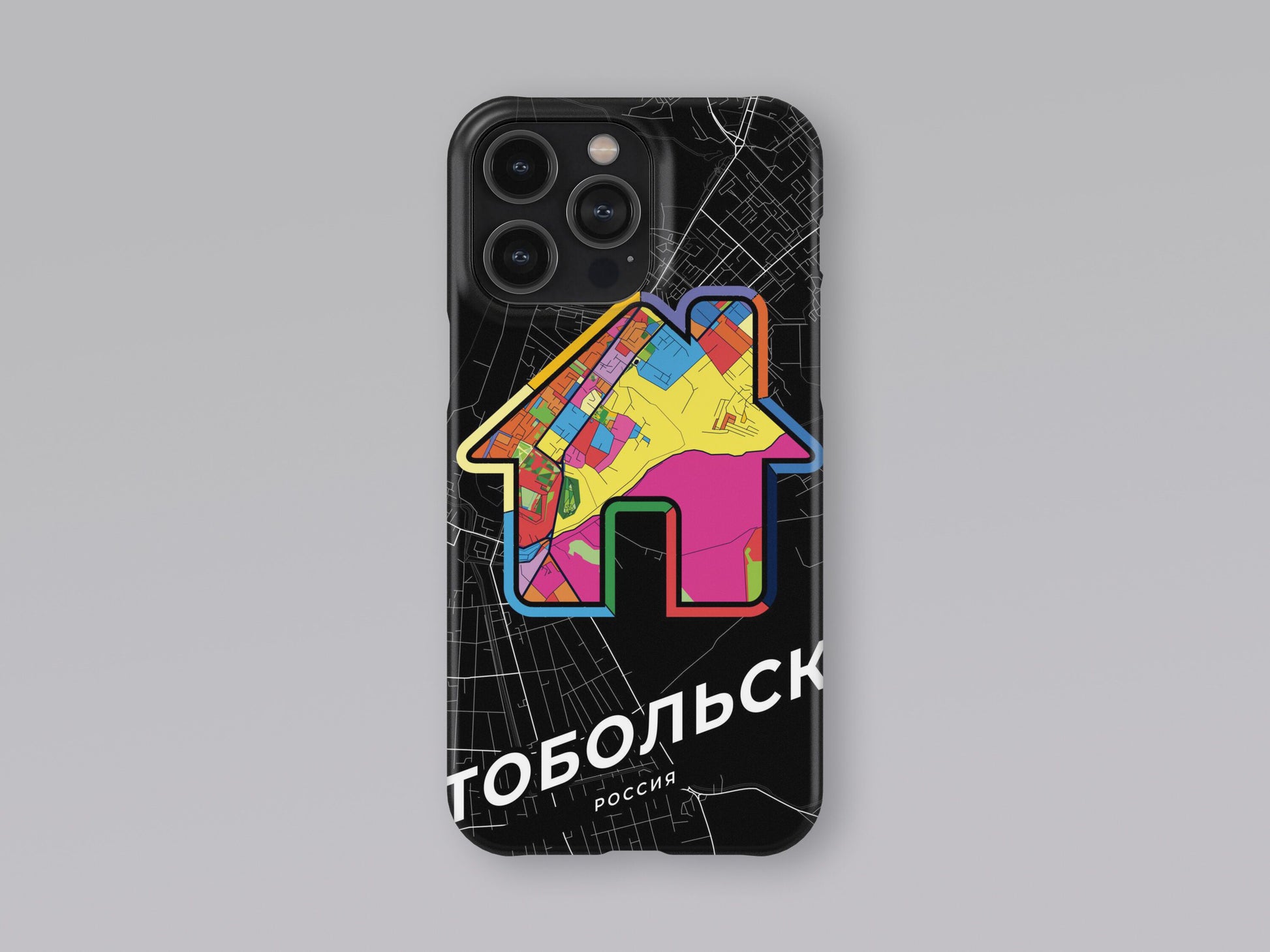 Tobolsk Russia slim phone case with colorful icon 3