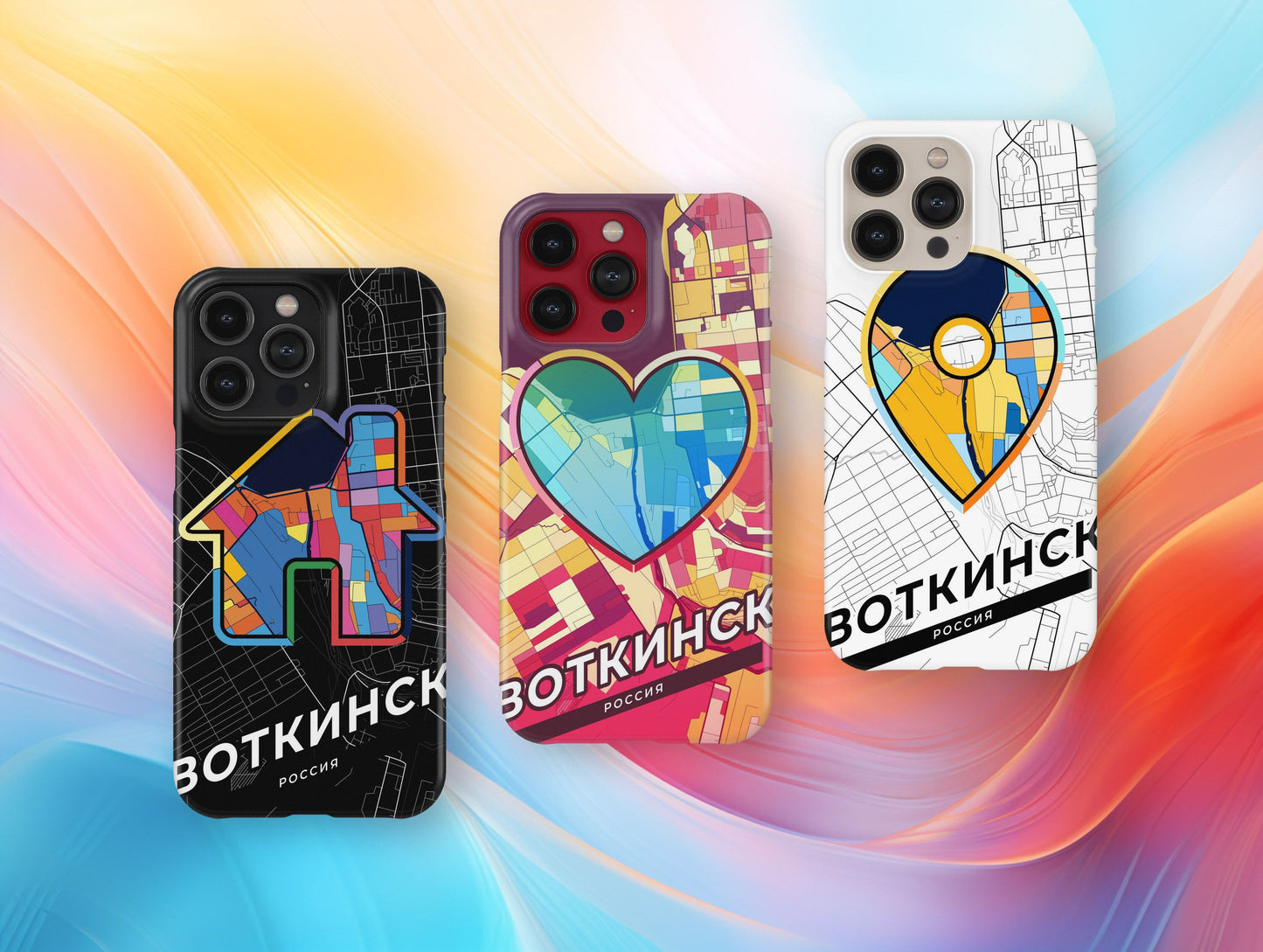 Votkinsk Russia slim phone case with colorful icon