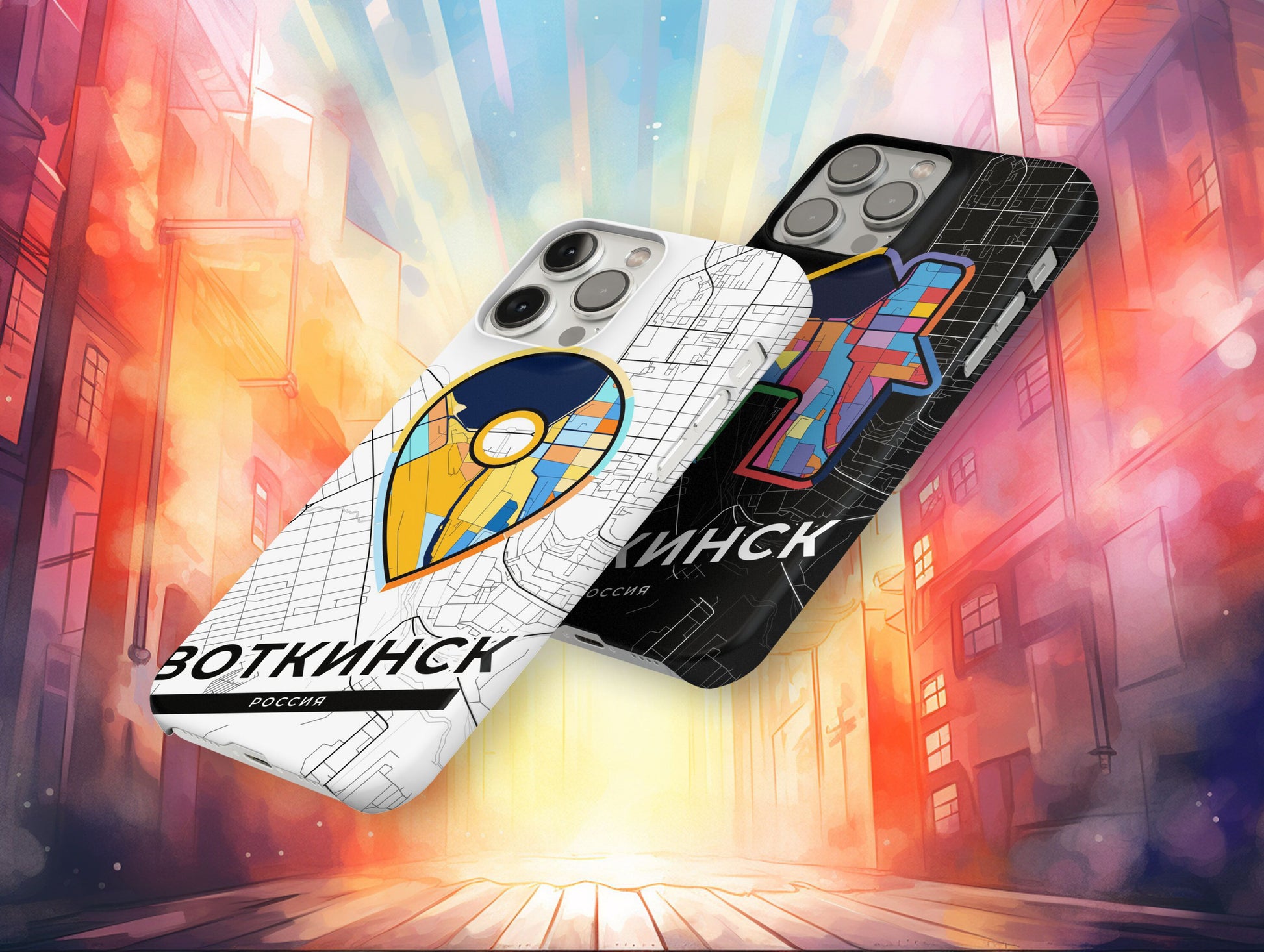 Votkinsk Russia slim phone case with colorful icon