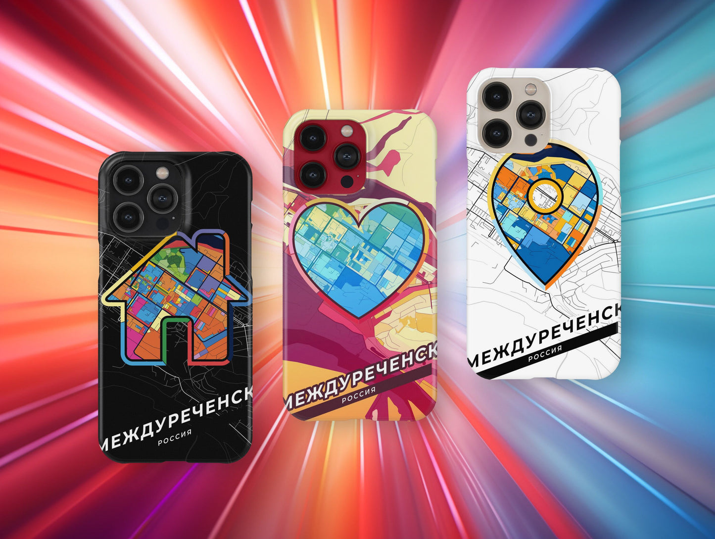 Mezhdurechensk Russia slim phone case with colorful icon