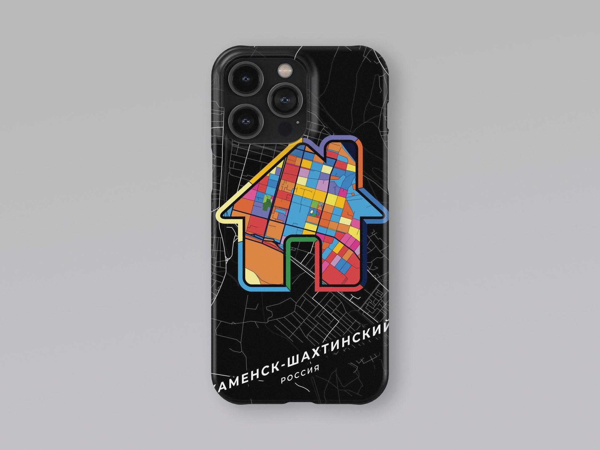 Kamensk-Shakhtinsky Russia slim phone case with colorful icon. Birthday, wedding or housewarming gift. Couple match cases. 3