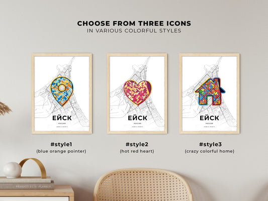 Yeysk Russia maps with colorful icons