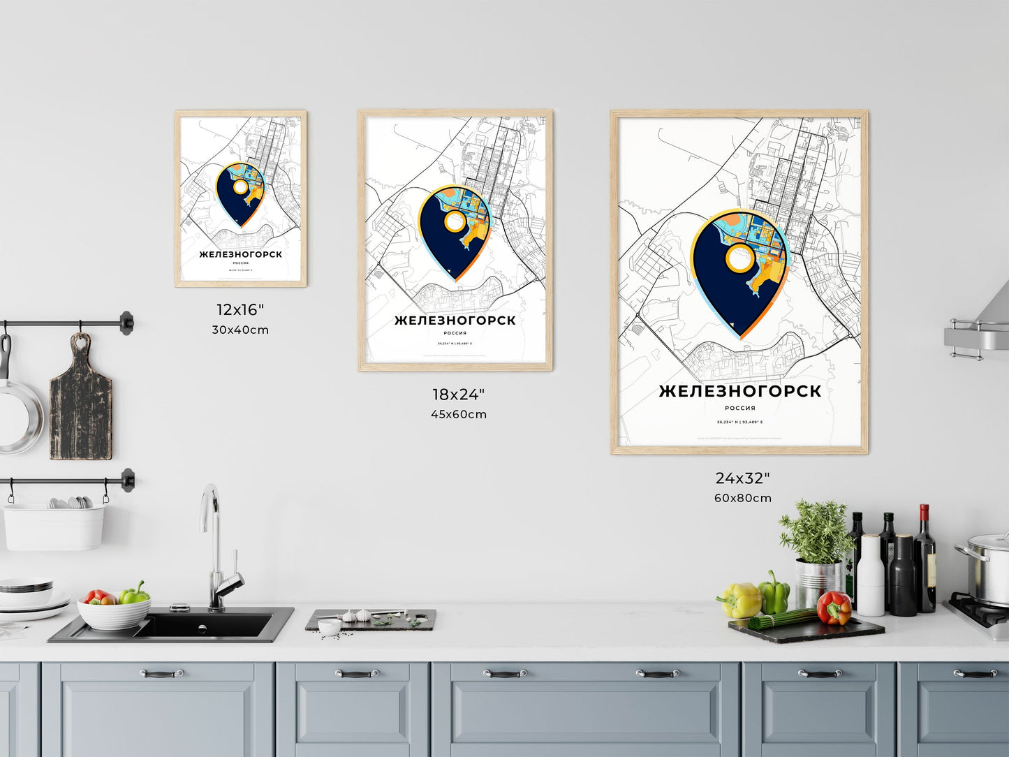 Zheleznogorsk Russia art map size chart