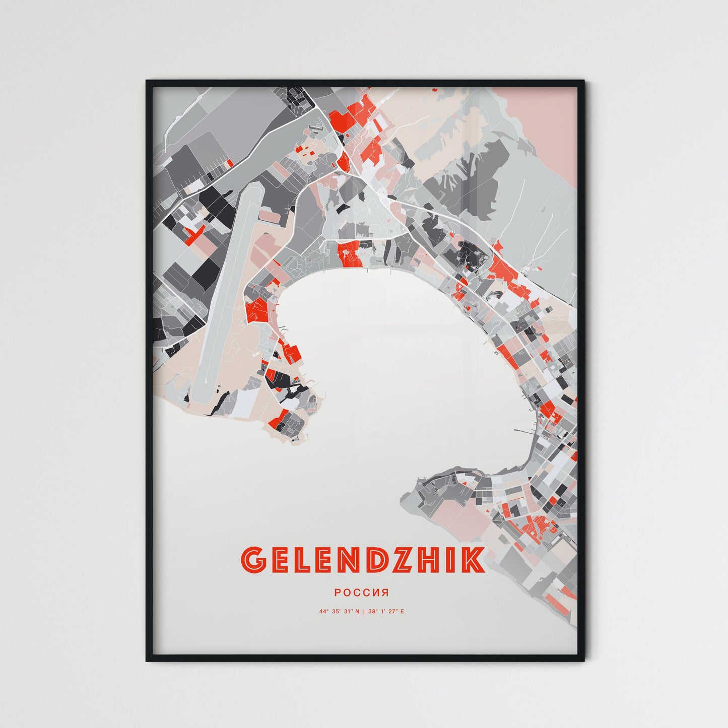 Colorful GELENDZHIK RUSSIA Fine Art Map Modern