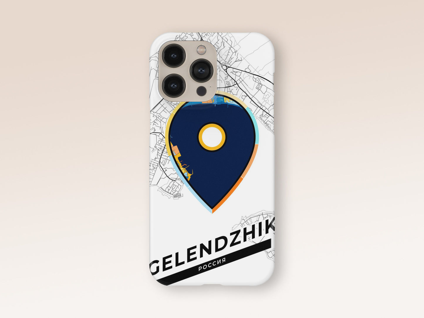 Gelendzhik Russia slim phone case with colorful icon. Birthday, wedding or housewarming gift. Couple match cases. 1