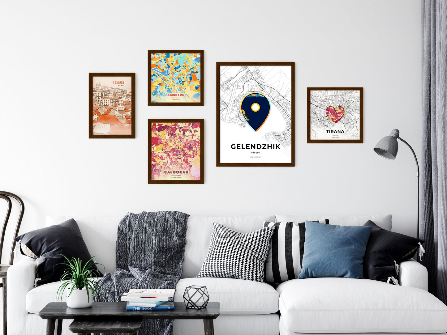 Gelendzhik Russia wall art with creative maps