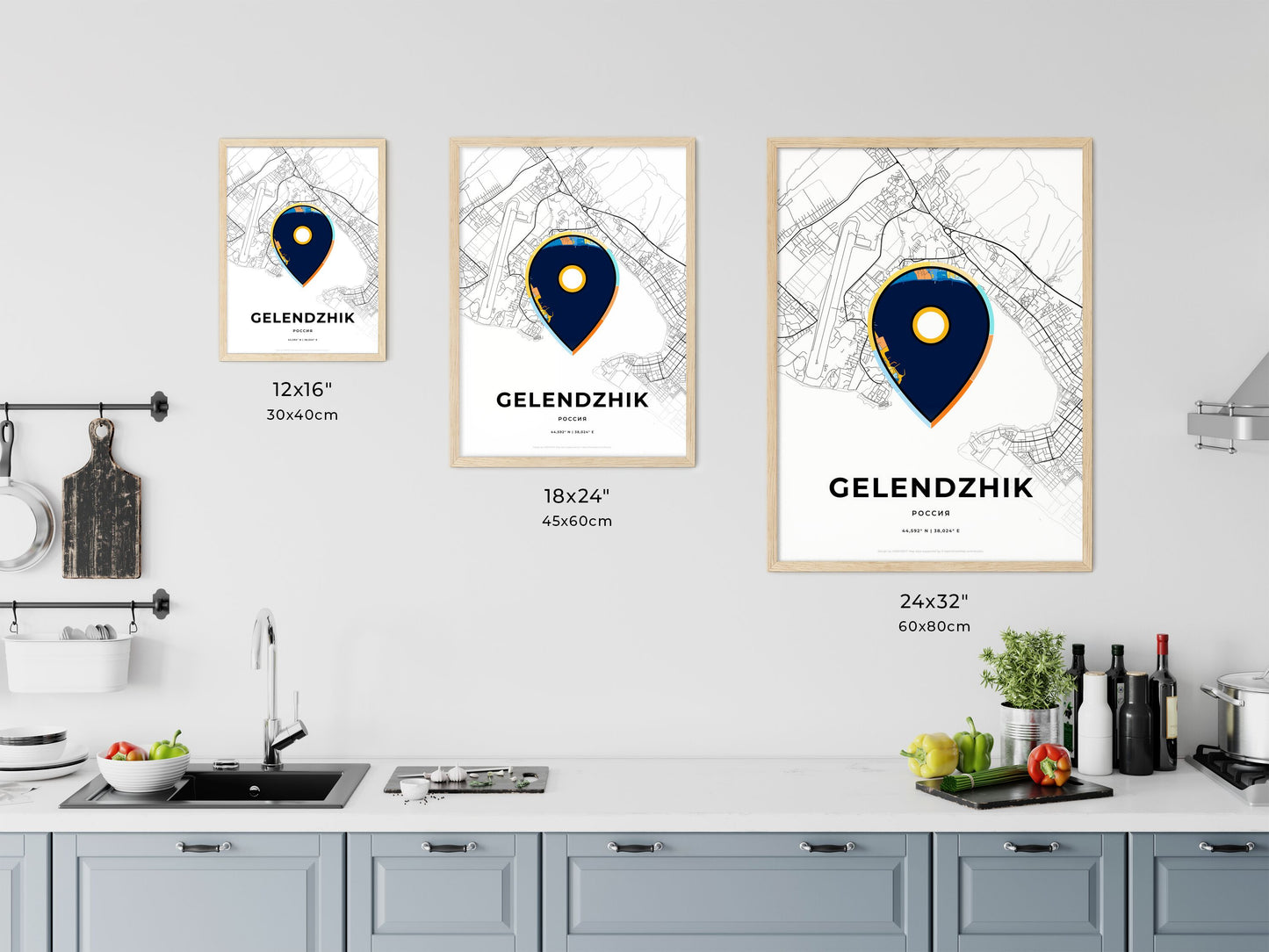 Gelendzhik Russia art map size chart