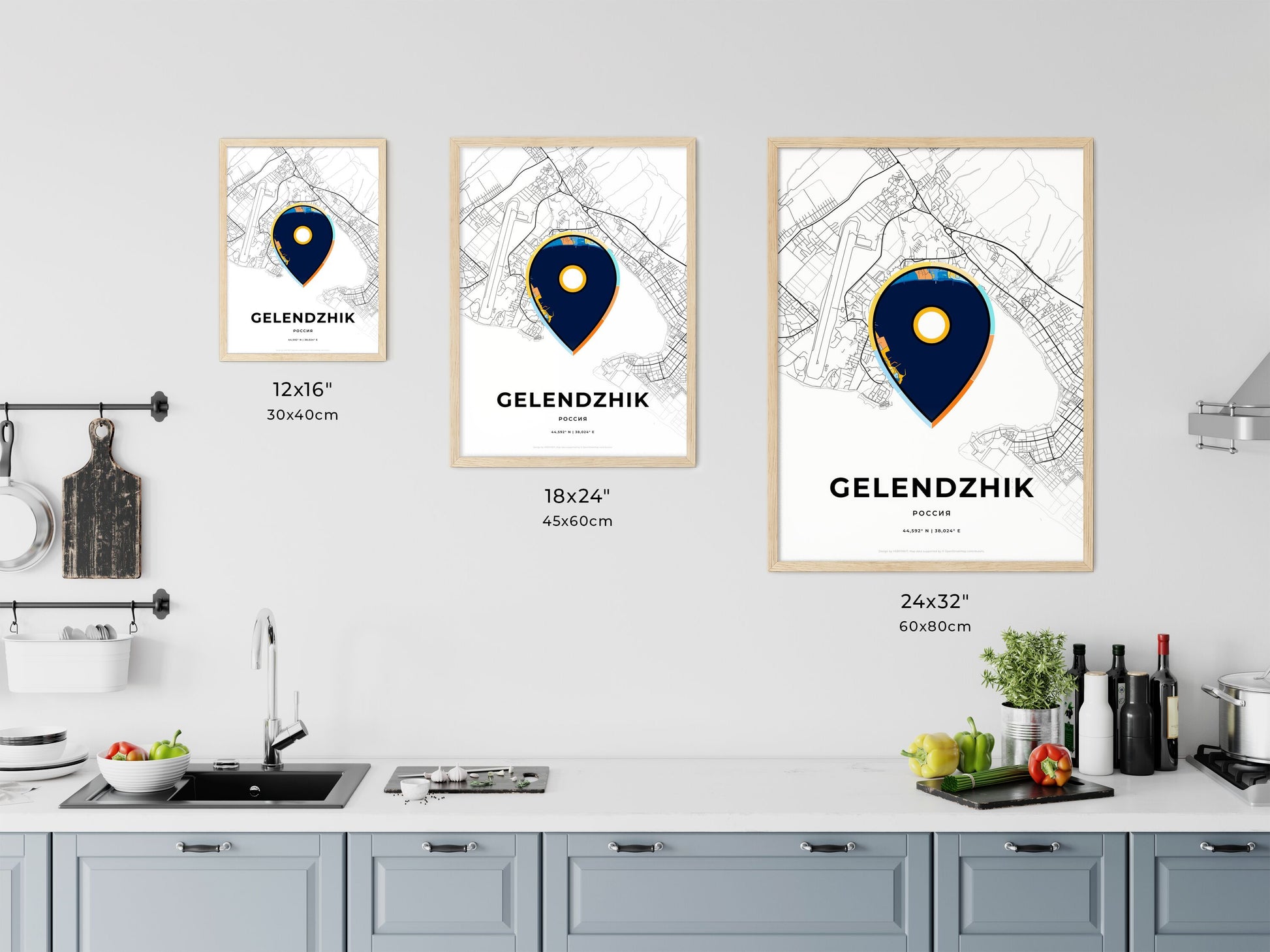 Gelendzhik Russia art map size chart