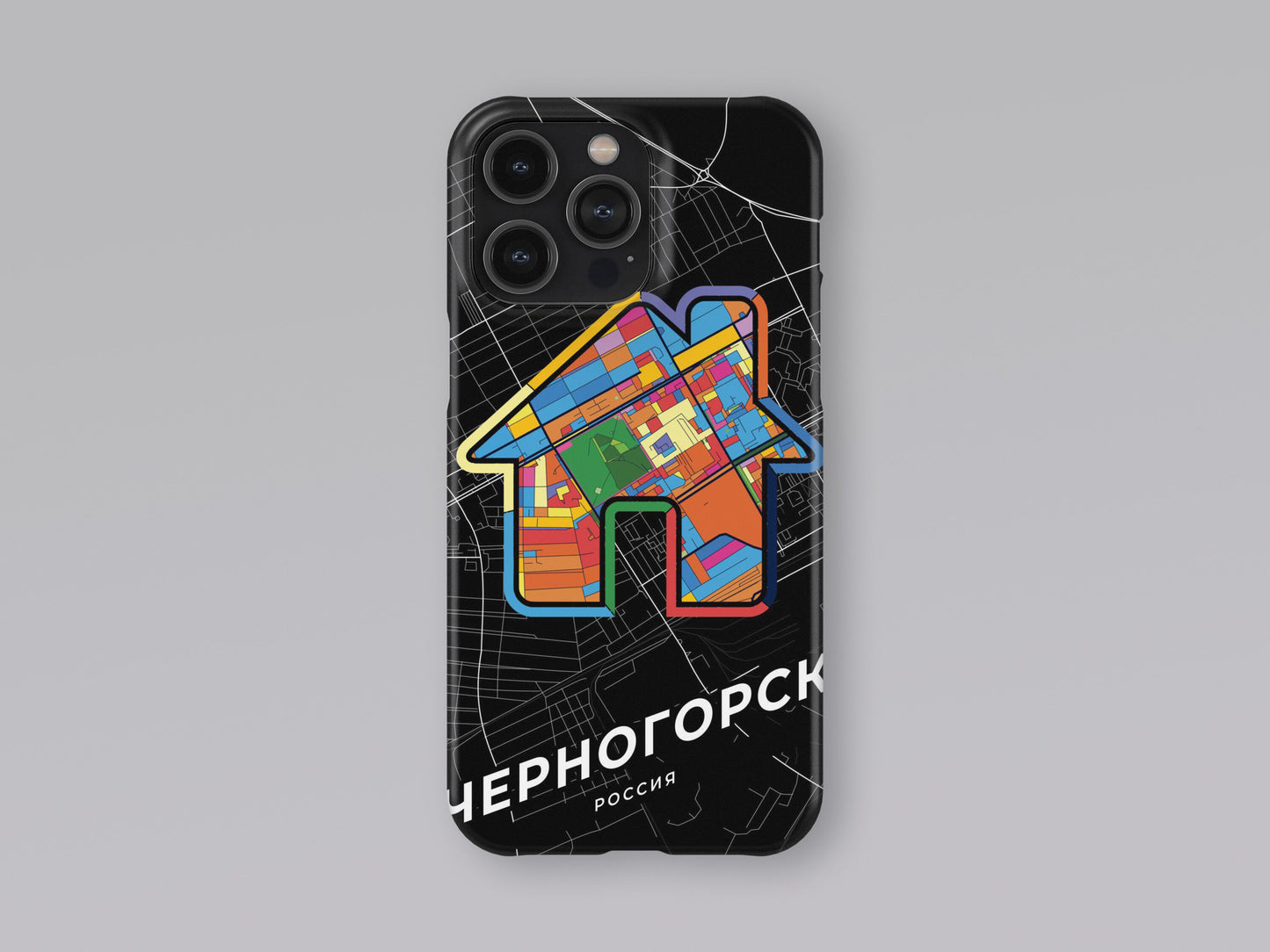 Chernogorsk Russia slim phone case with colorful icon. Birthday, wedding or housewarming gift. Couple match cases. 3