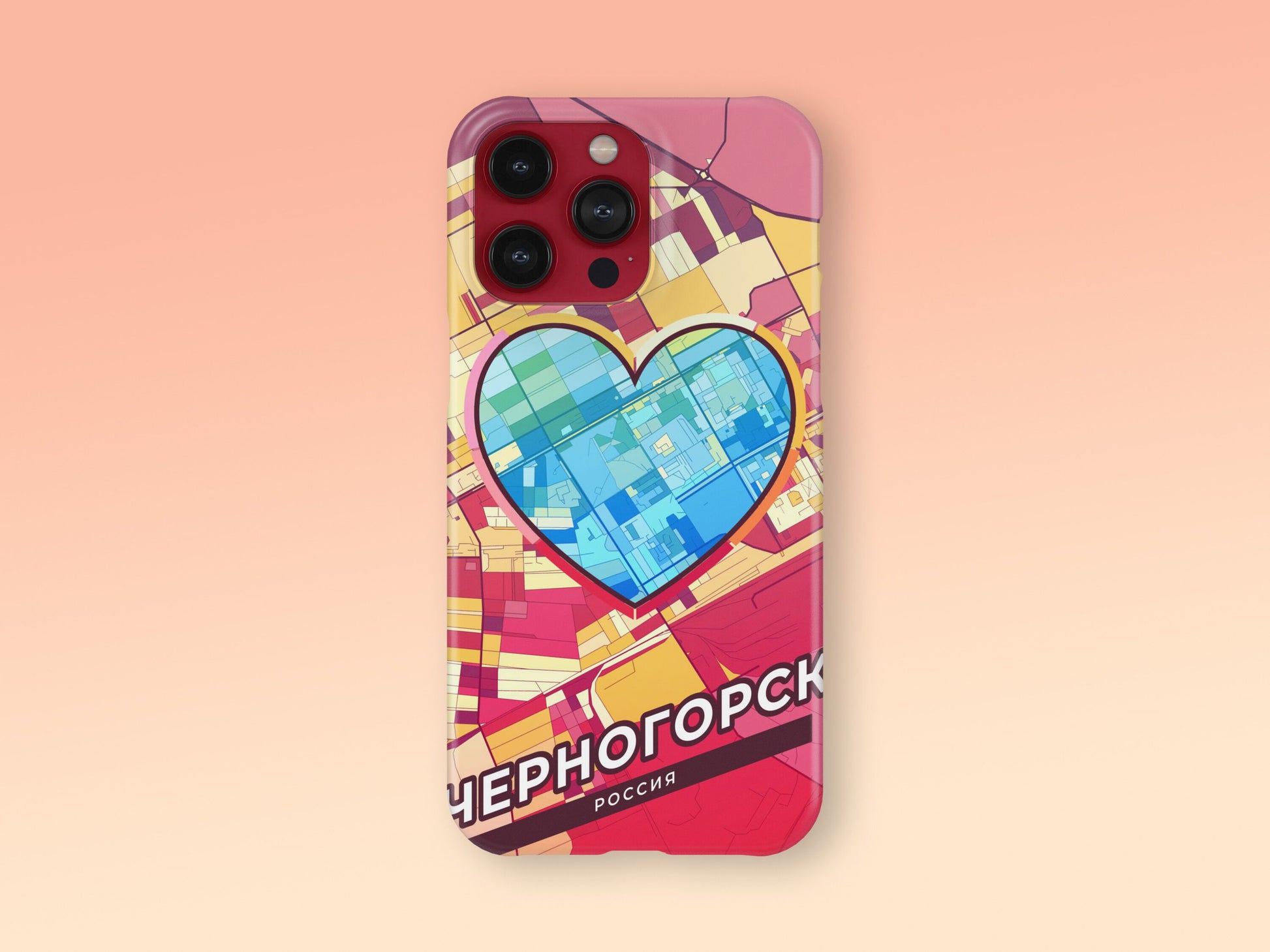 Chernogorsk Russia slim phone case with colorful icon. Birthday, wedding or housewarming gift. Couple match cases. 2