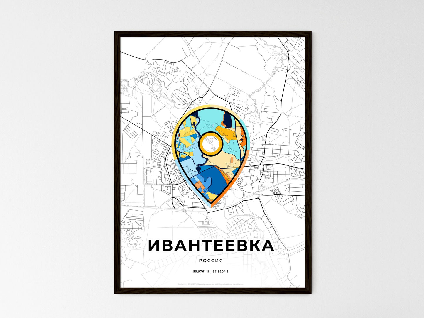 Ivanteyevka Russia wedding art map with pointer icon