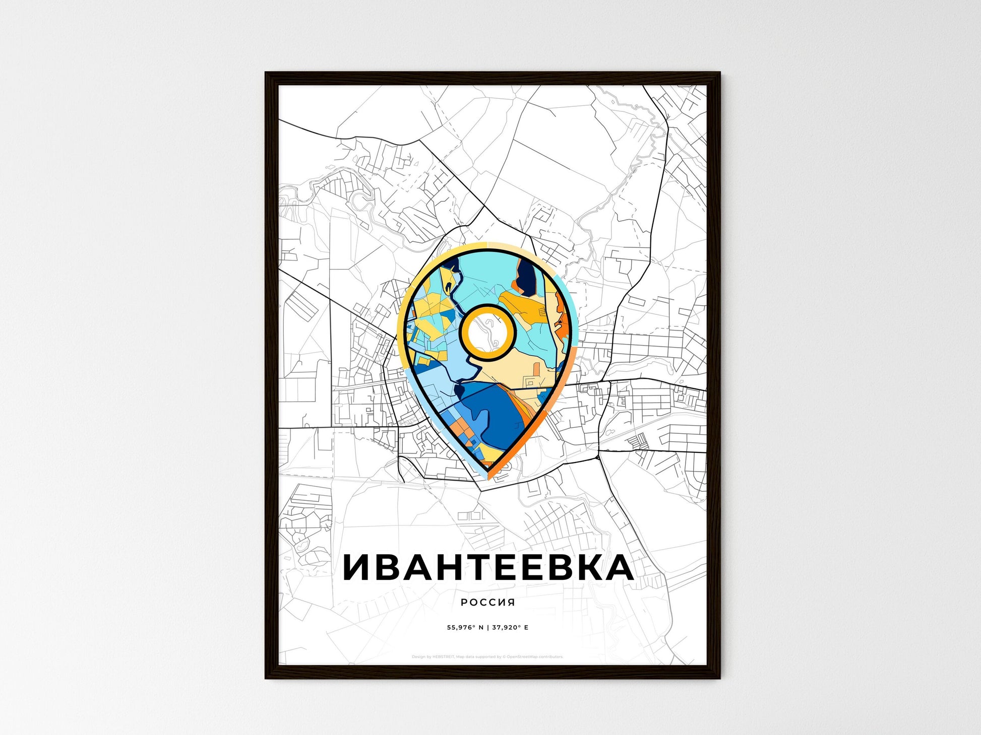 Ivanteyevka Russia wedding art map with pointer icon