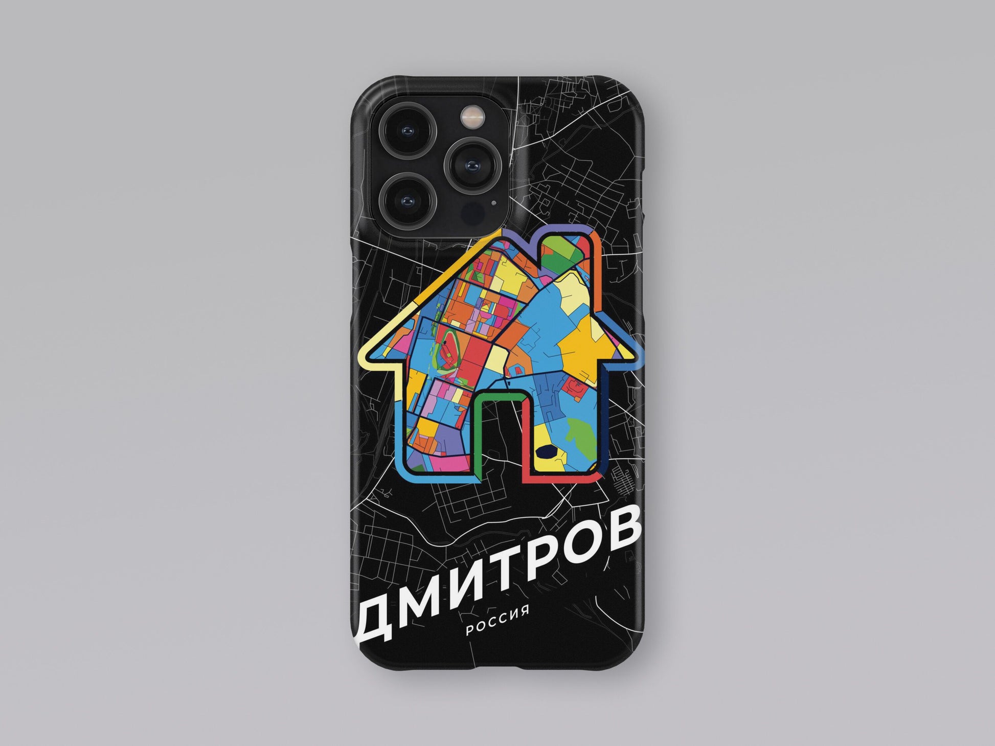 Dmitrov Russia slim phone case with colorful icon. Birthday, wedding or housewarming gift. Couple match cases. 3