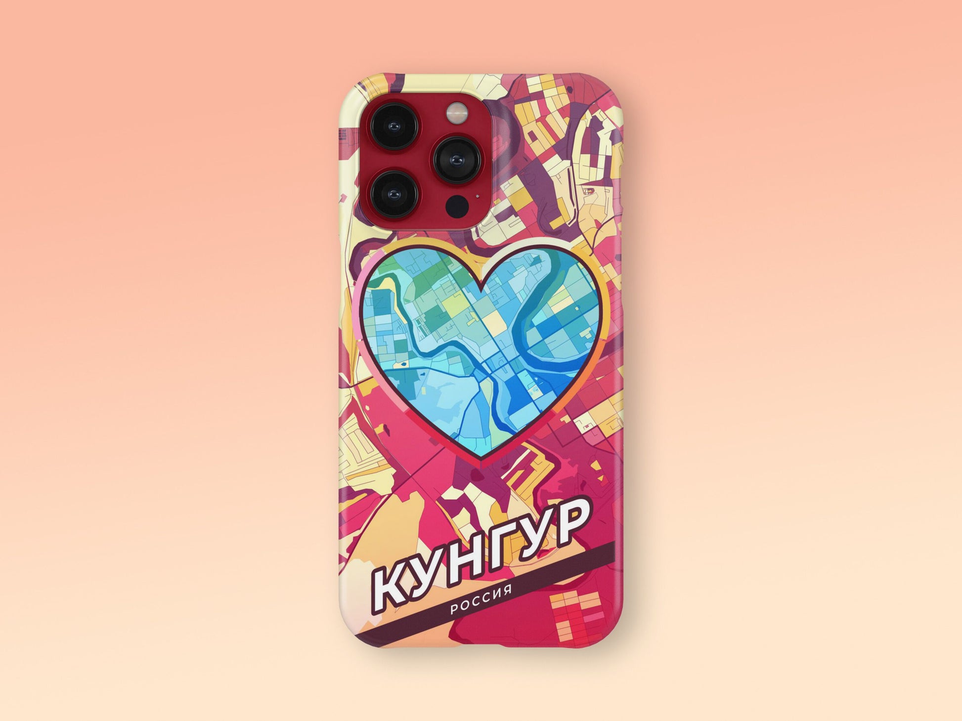 Kungur Russia slim phone case with colorful icon. Birthday, wedding or housewarming gift. Couple match cases. 2