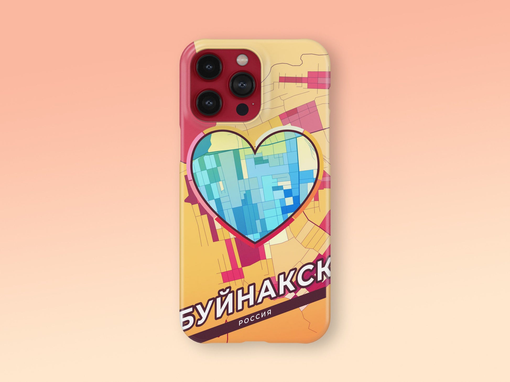 Buynaksk Russia slim phone case with colorful icon. Birthday, wedding or housewarming gift. Couple match cases. 2