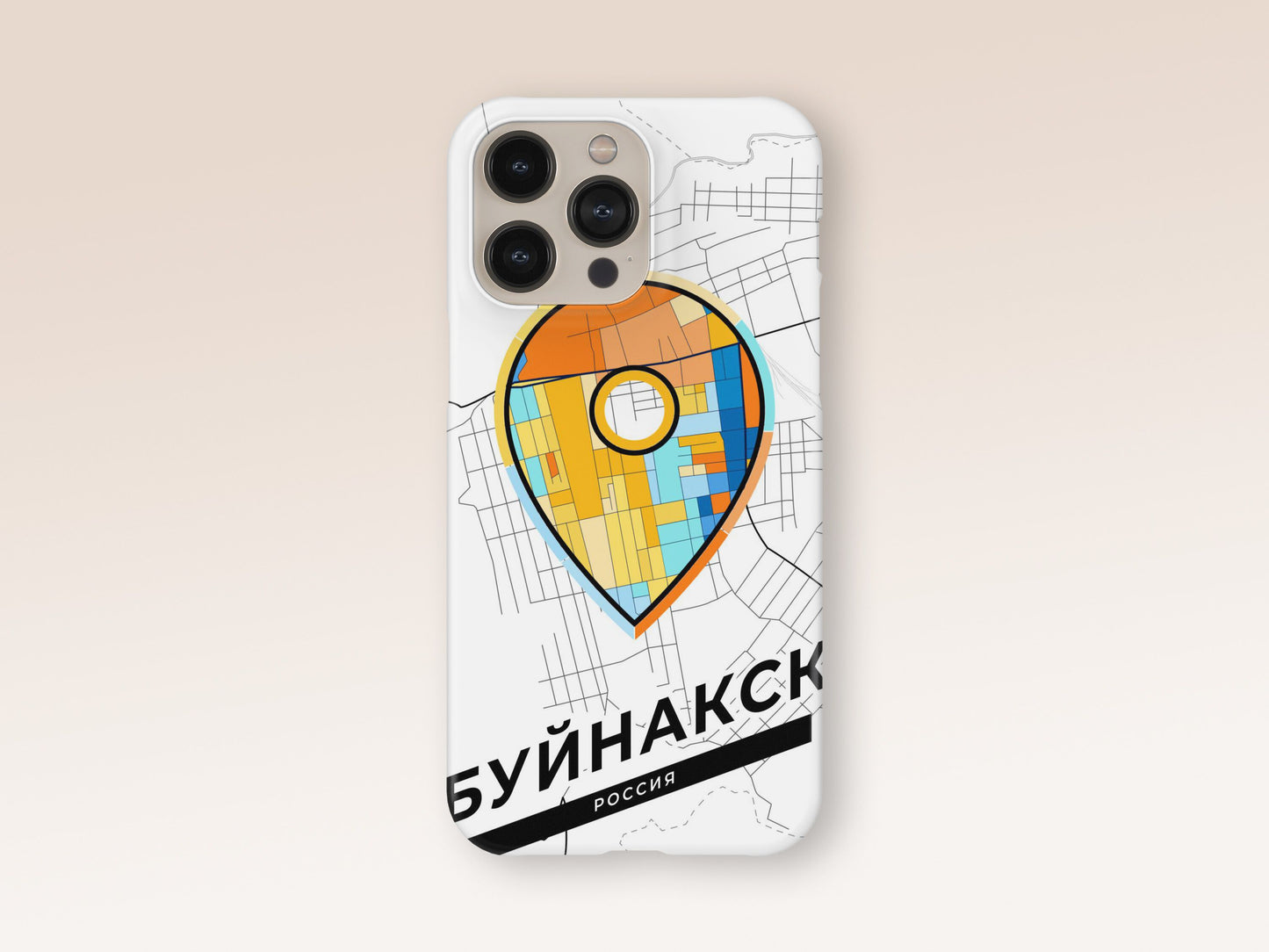 Buynaksk Russia slim phone case with colorful icon. Birthday, wedding or housewarming gift. Couple match cases. 1
