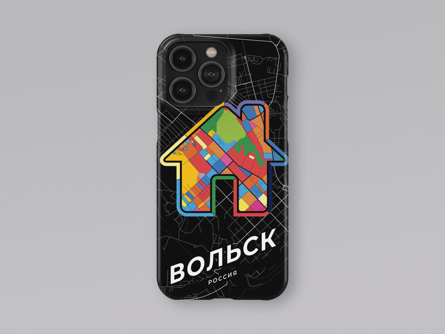 Volsk Russia slim phone case with colorful icon 3