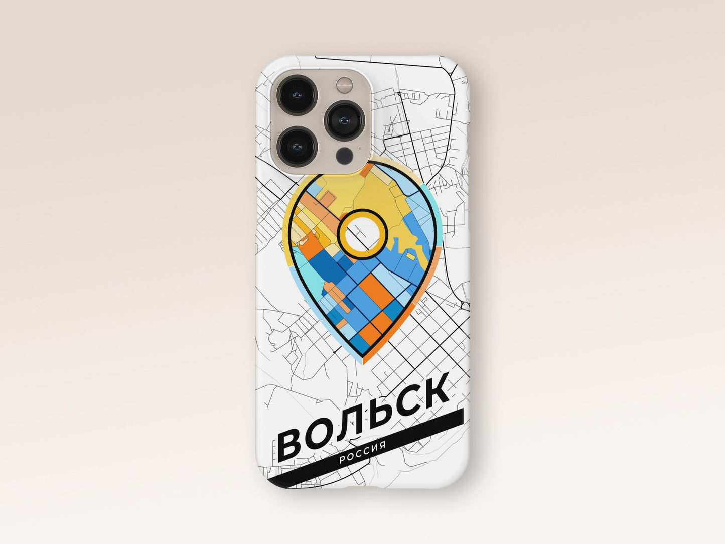 Volsk Russia slim phone case with colorful icon 1