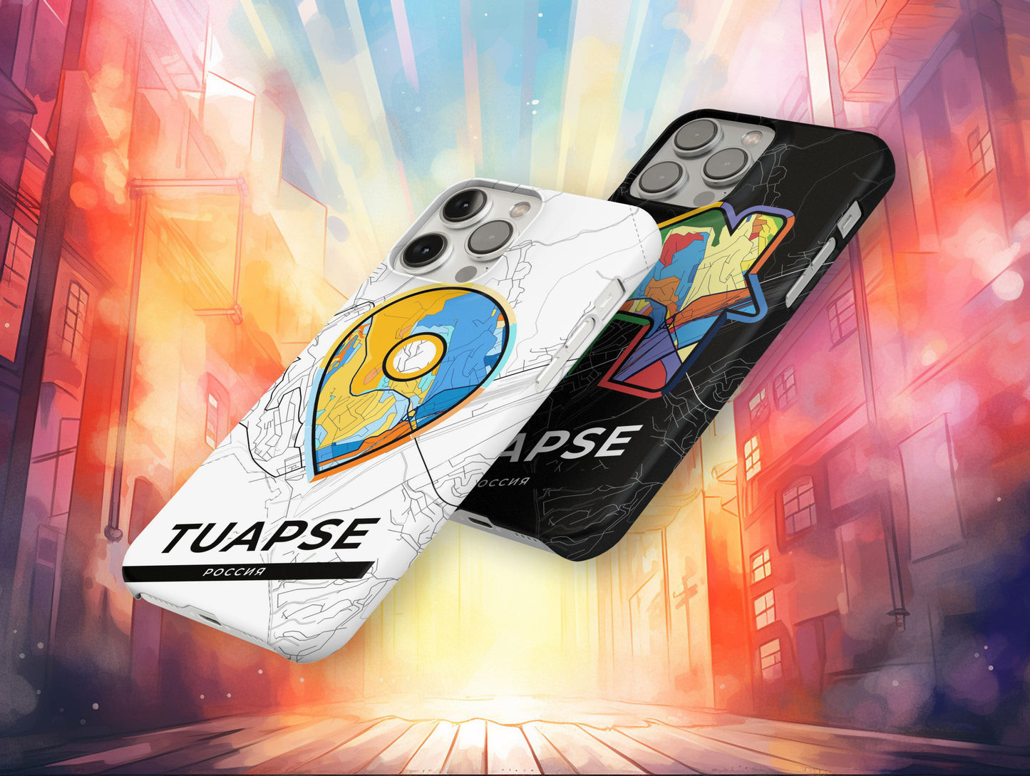 Tuapse Russia slim phone case with colorful icon