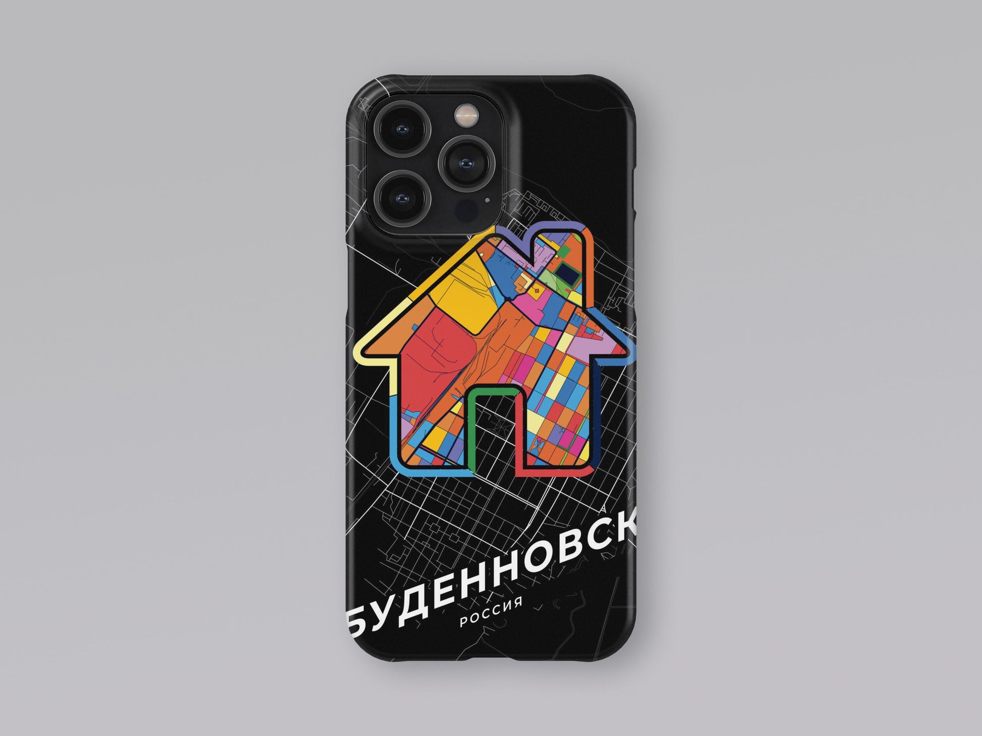 Budyonnovsk Russia slim phone case with colorful icon. Birthday, wedding or housewarming gift. Couple match cases. 3