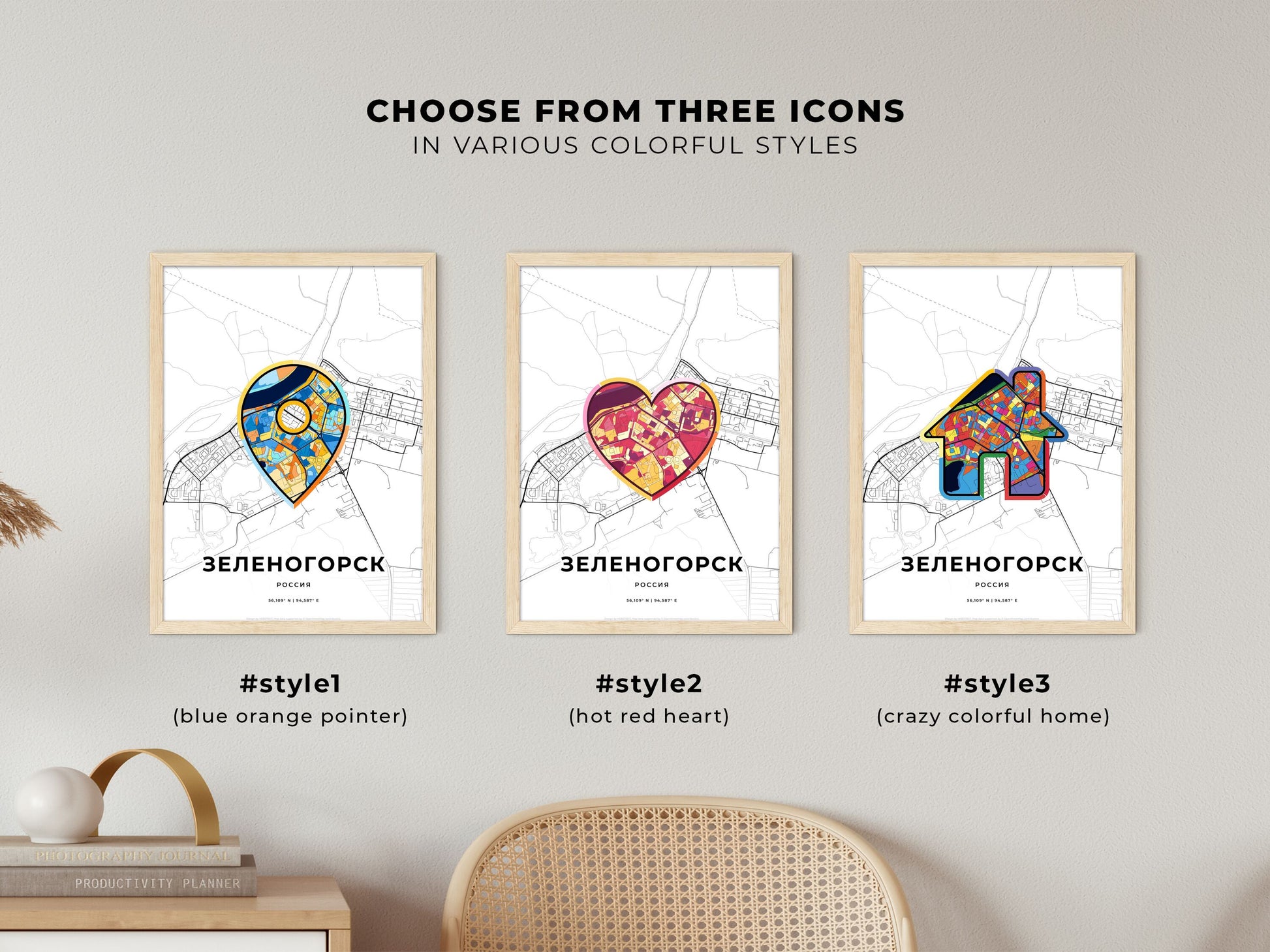 Zelenogorsk Russia maps with colorful icons