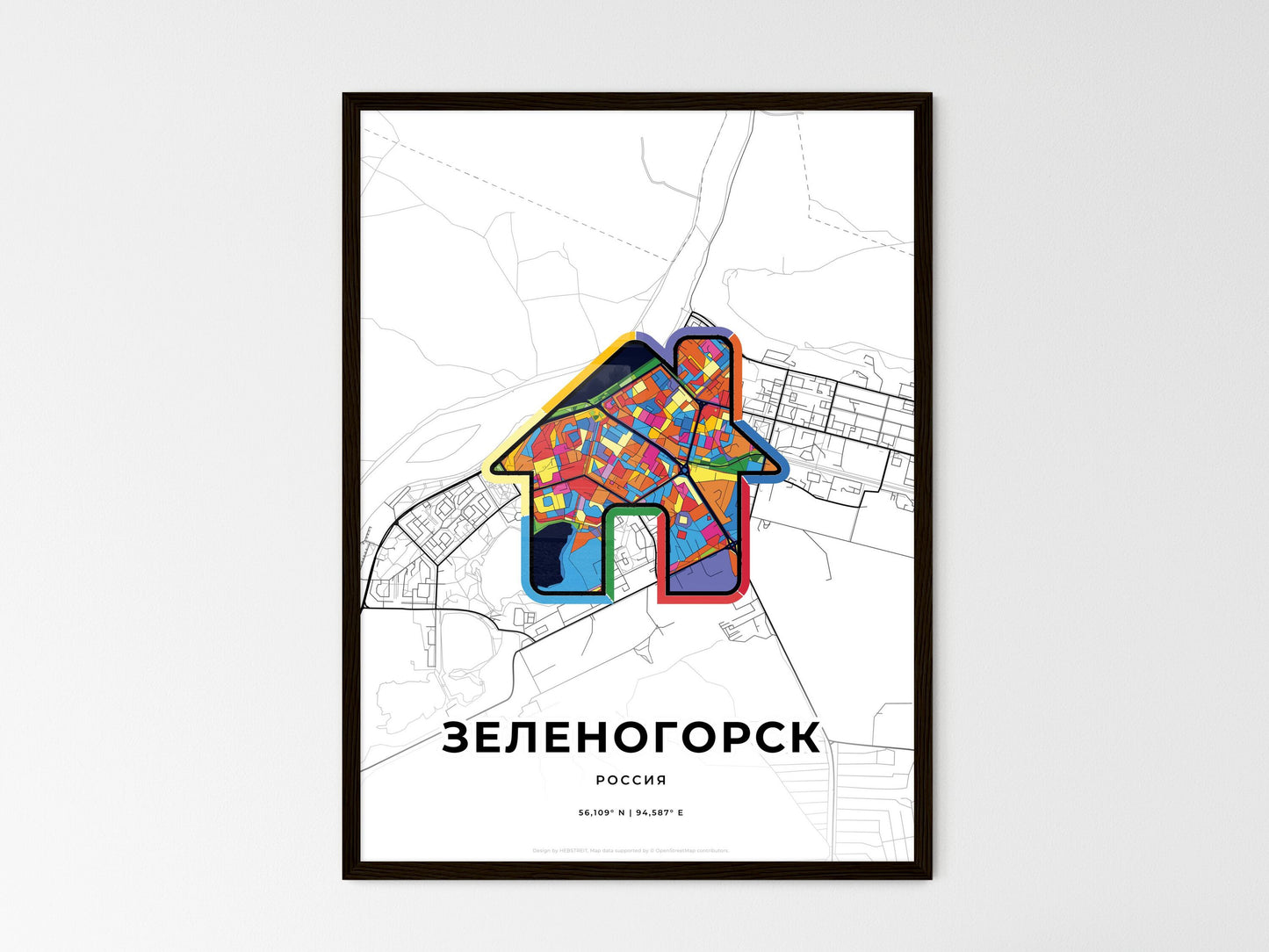 Zelenogorsk Russia wedding art map with home icon