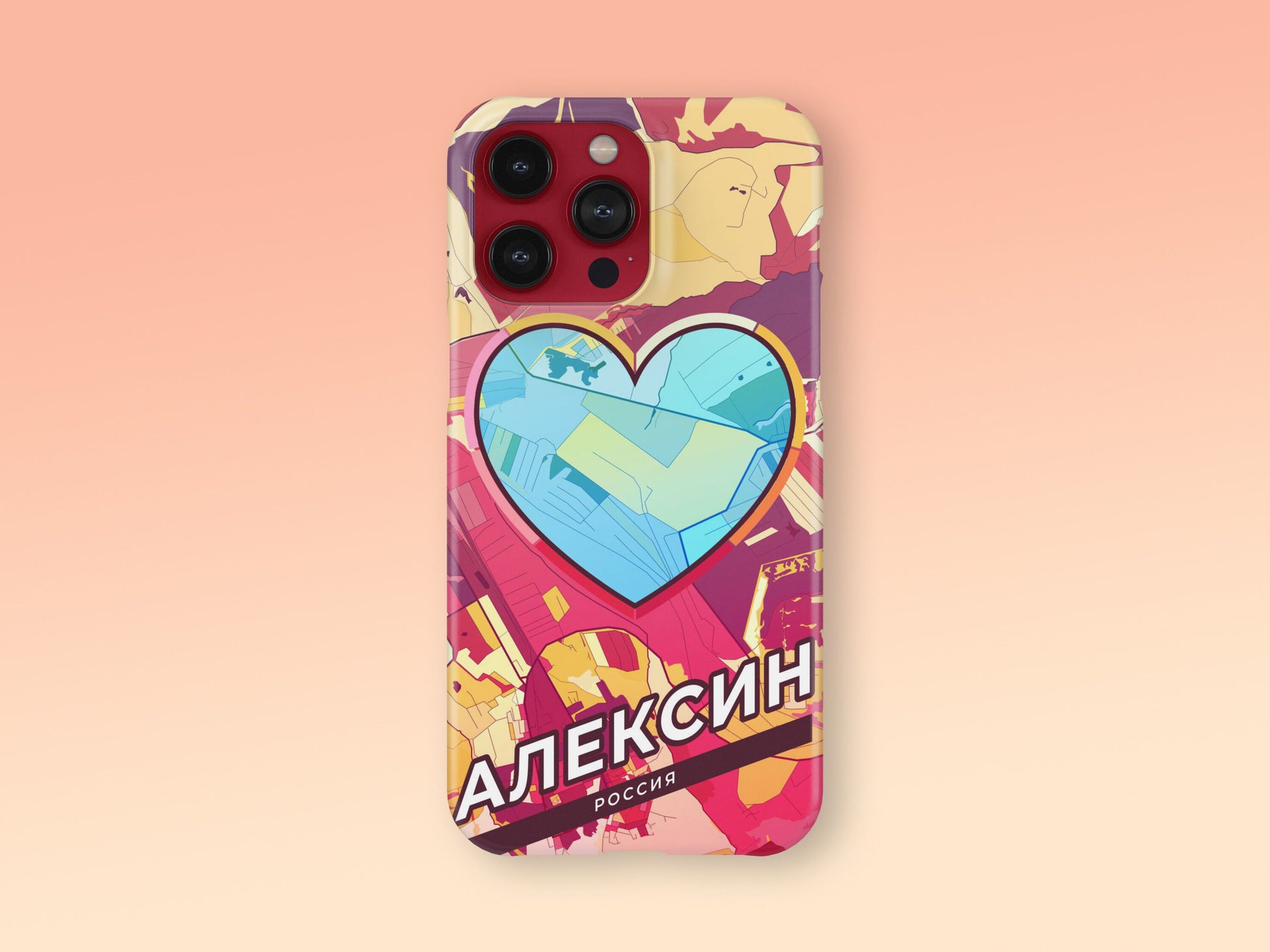 Aleksin Russia slim phone case with colorful icon. Birthday, wedding or housewarming gift. Couple match cases. 2