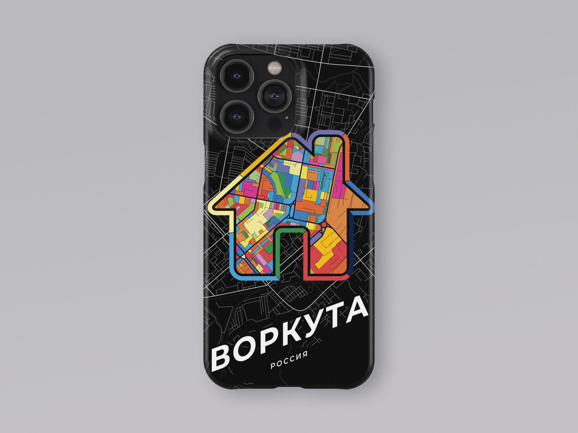 Vorkuta Russia slim phone case with colorful icon 3