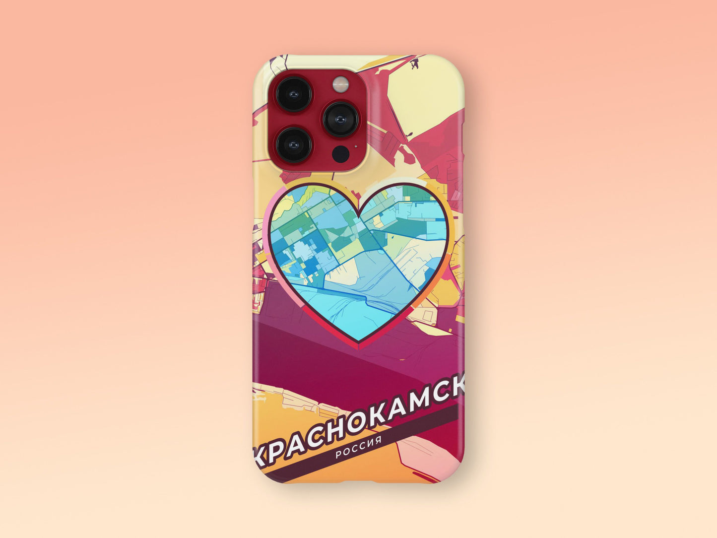 Krasnokamsk Russia slim phone case with colorful icon. Birthday, wedding or housewarming gift. Couple match cases. 2