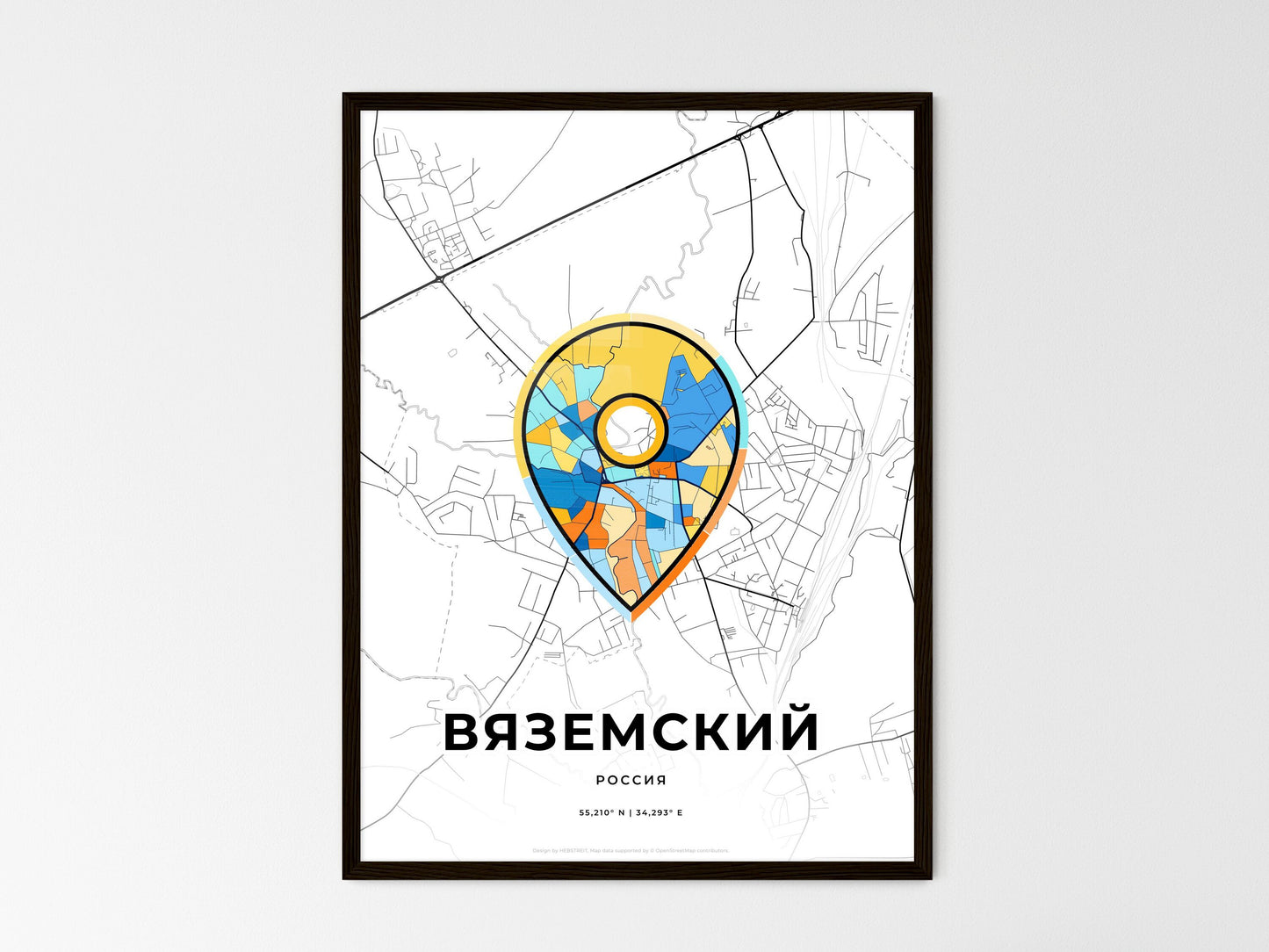 Vyazma Russia wedding art map with pointer icon