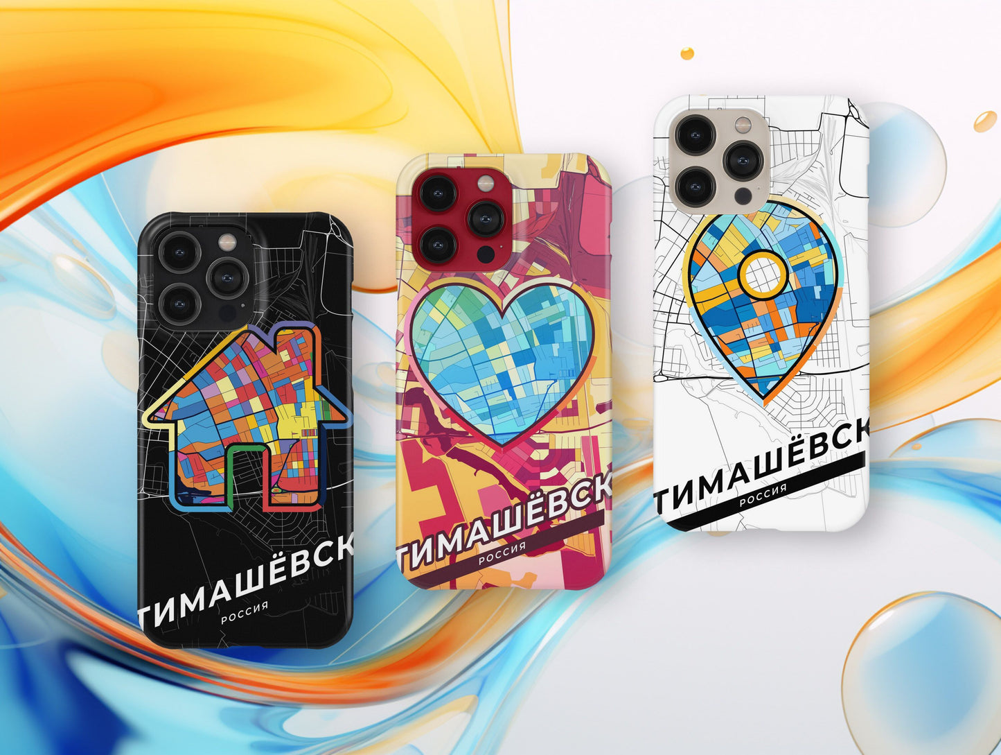 Timashyovsk Russia slim phone case with colorful icon