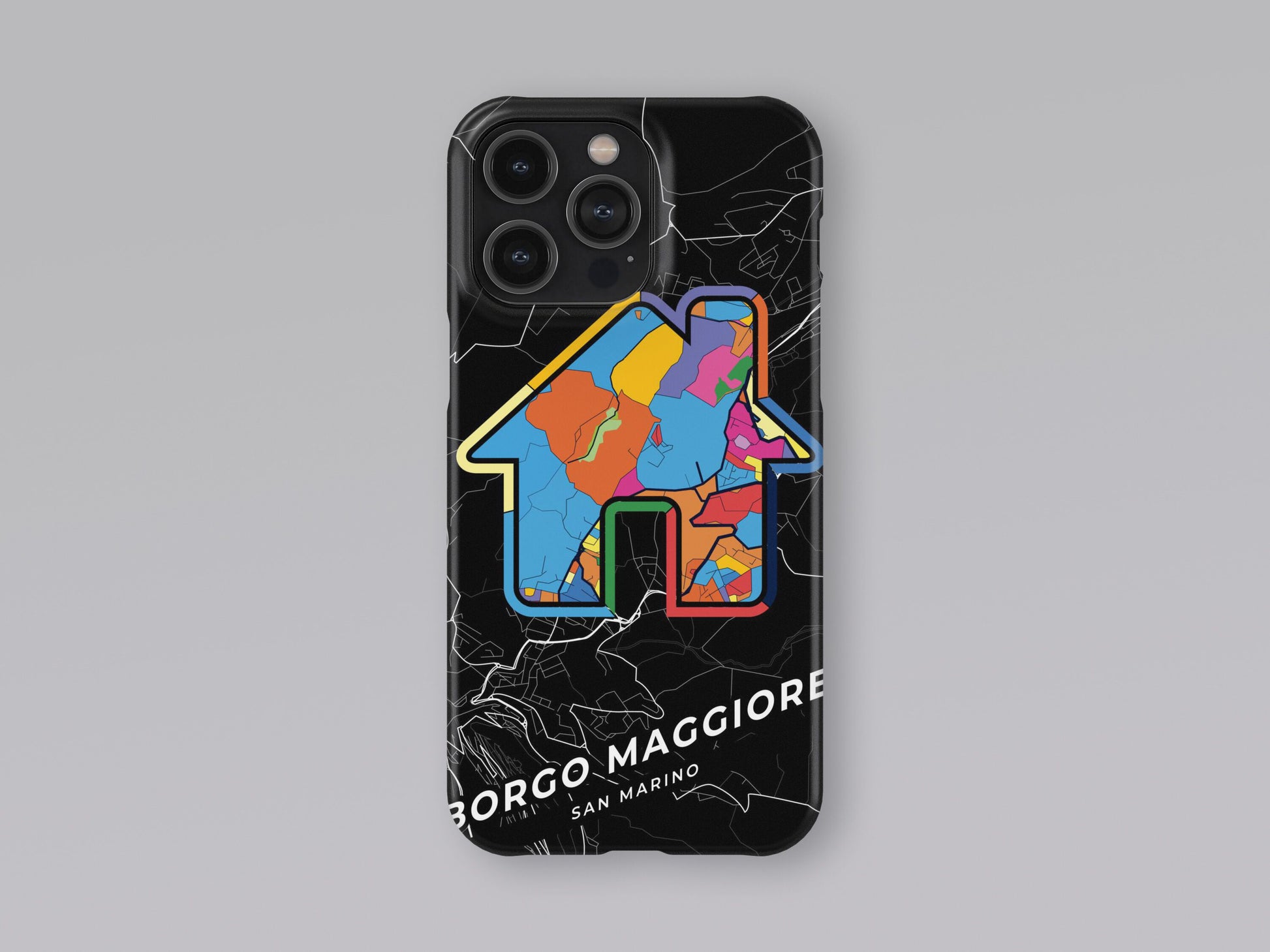 Borgo Maggiore San Marino slim phone case with colorful icon. Birthday, wedding or housewarming gift. Couple match cases. 3