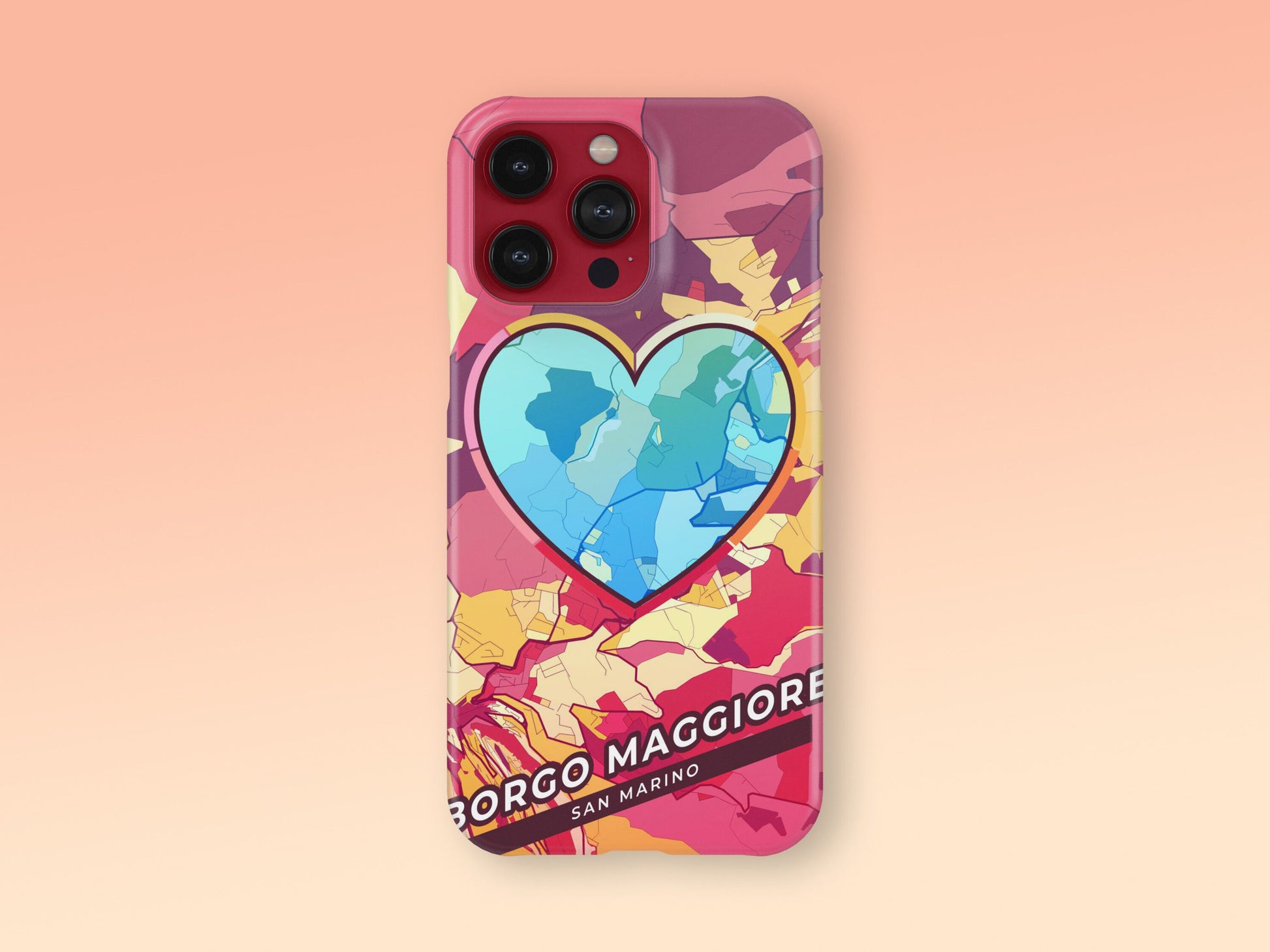 Borgo Maggiore San Marino slim phone case with colorful icon. Birthday, wedding or housewarming gift. Couple match cases. 2