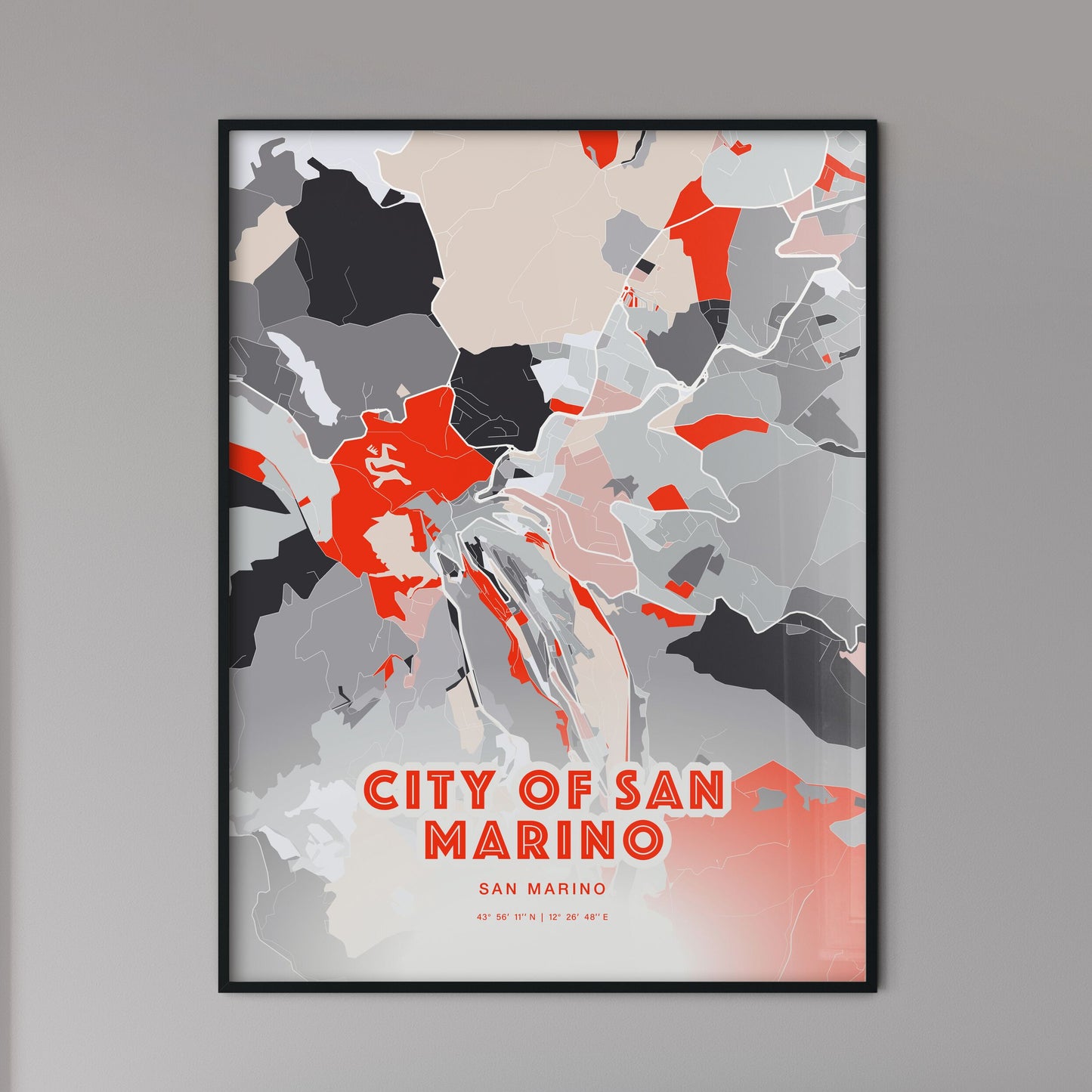 Colorful CITY OF SAN MARINO SAN MARINO Fine Art Map Modern