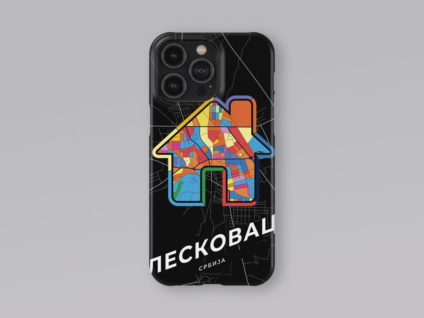 Leskovac Serbia slim phone case with colorful icon. Birthday, wedding or housewarming gift. Couple match cases. 3