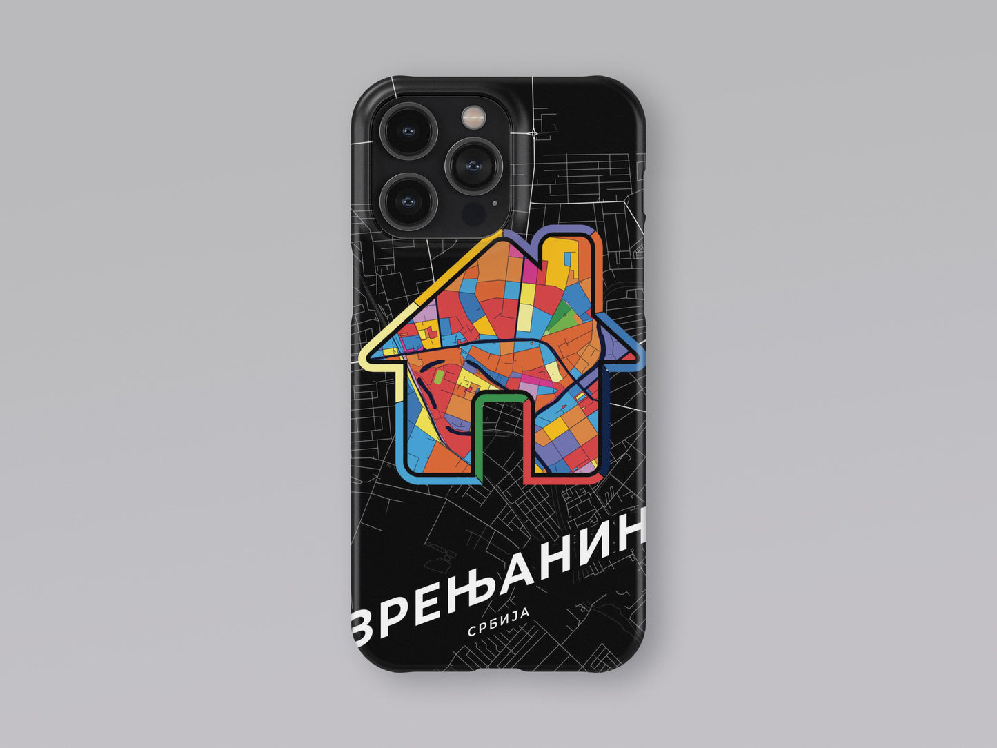 Zrenjanin Serbia slim phone case with colorful icon 3