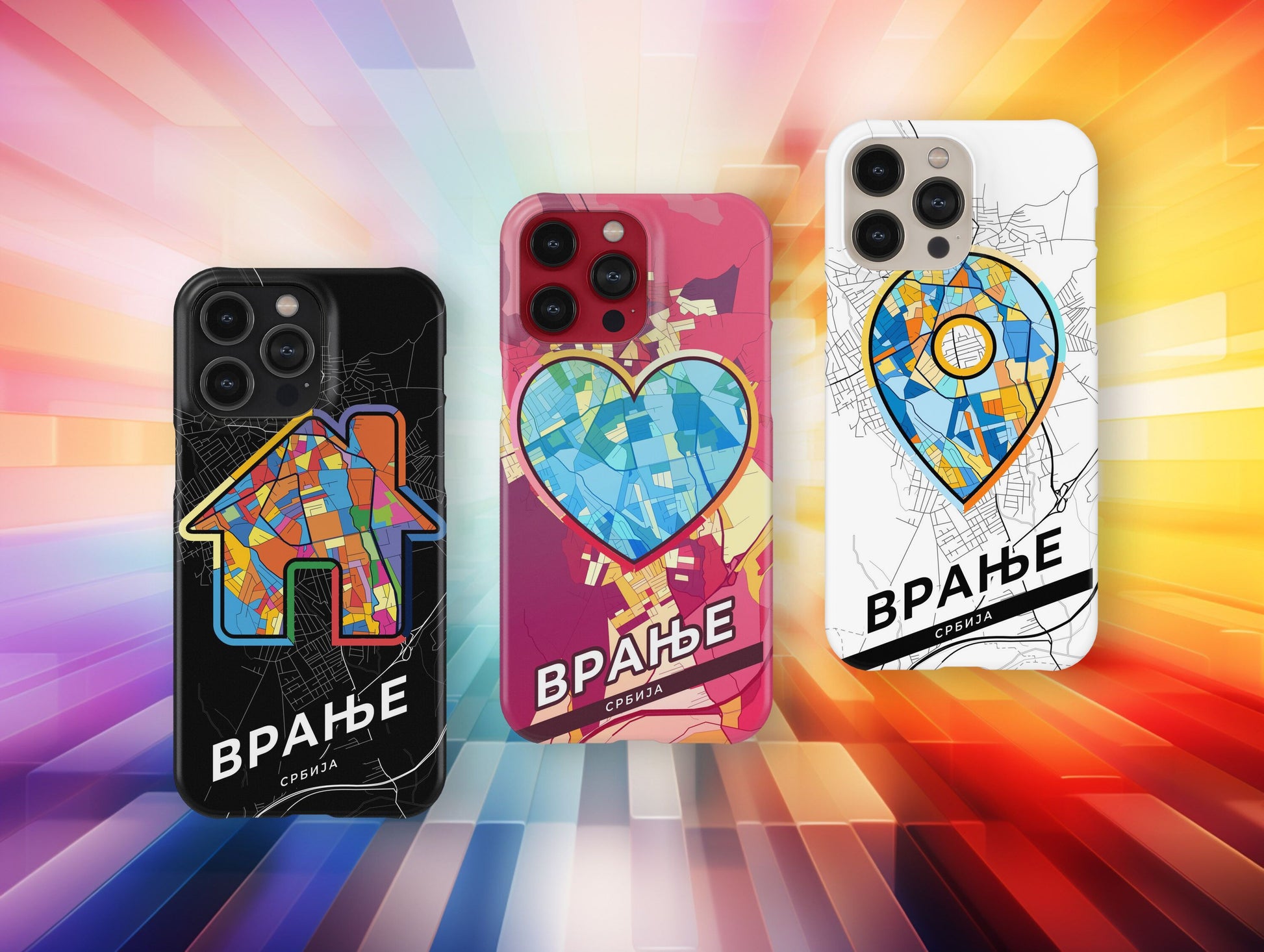 Vranje Serbia slim phone case with colorful icon