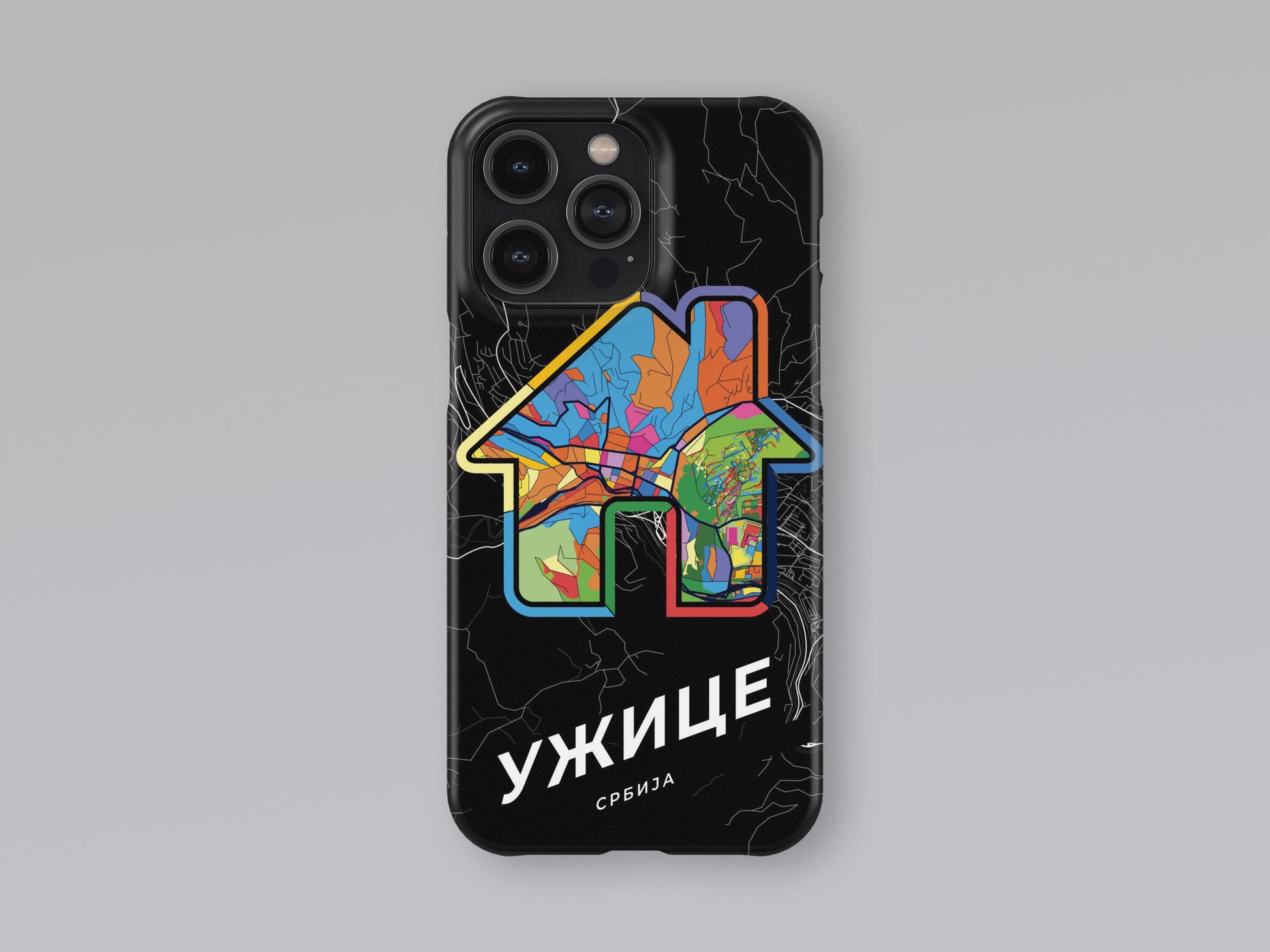 Užice Serbia slim phone case with colorful icon 3