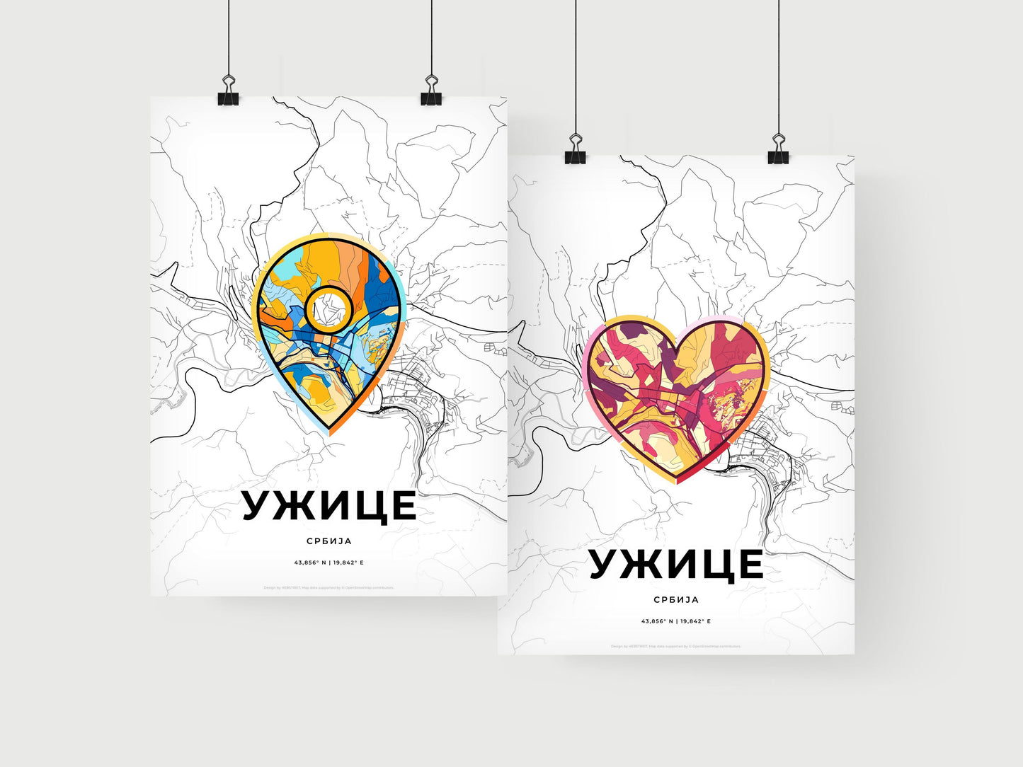 Užice Serbia art print for couples