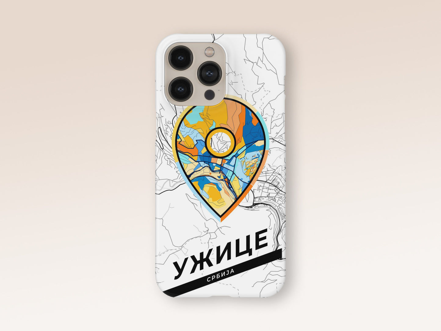 Užice Serbia slim phone case with colorful icon 1