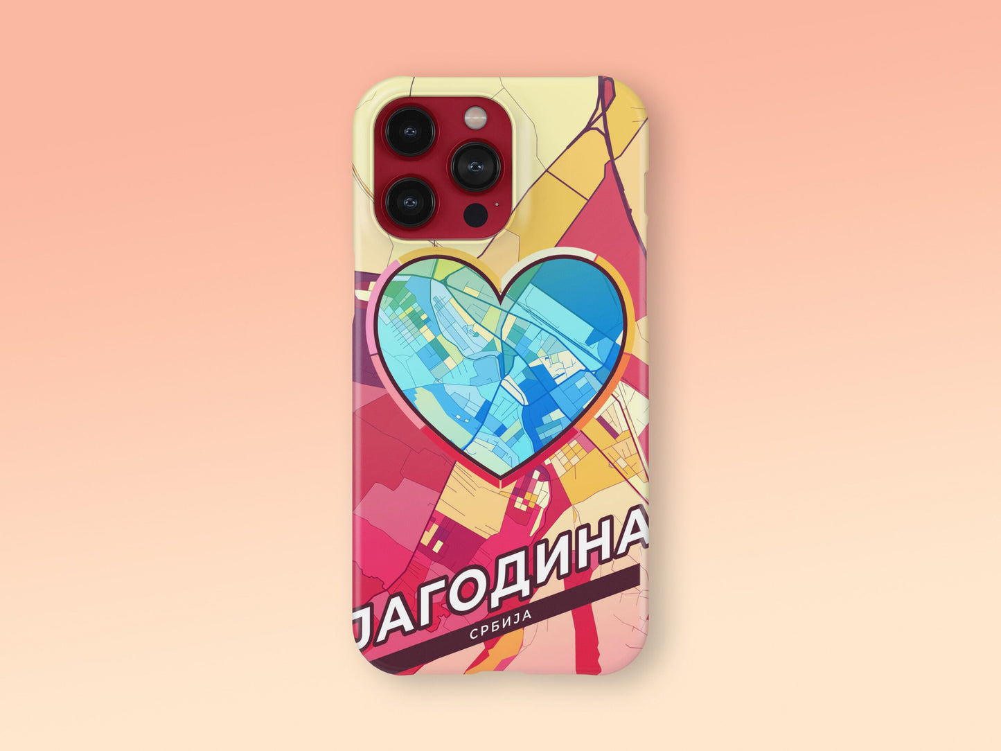 Jagodina Serbia slim phone case with colorful icon. Birthday, wedding or housewarming gift. Couple match cases. 2