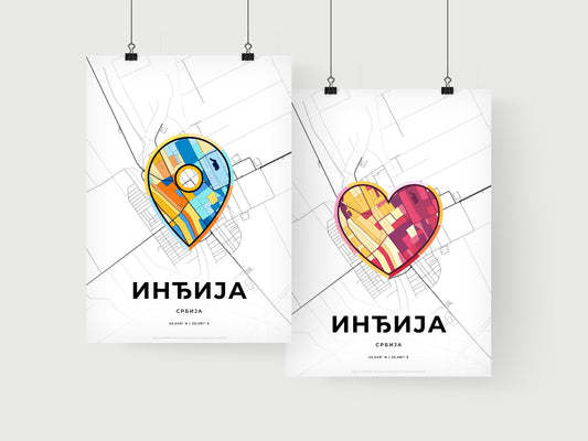 Inđija Serbia art print for couples
