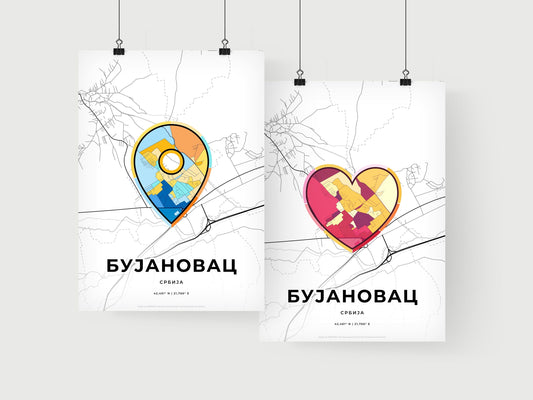 Bujanovac Serbia art print for couples