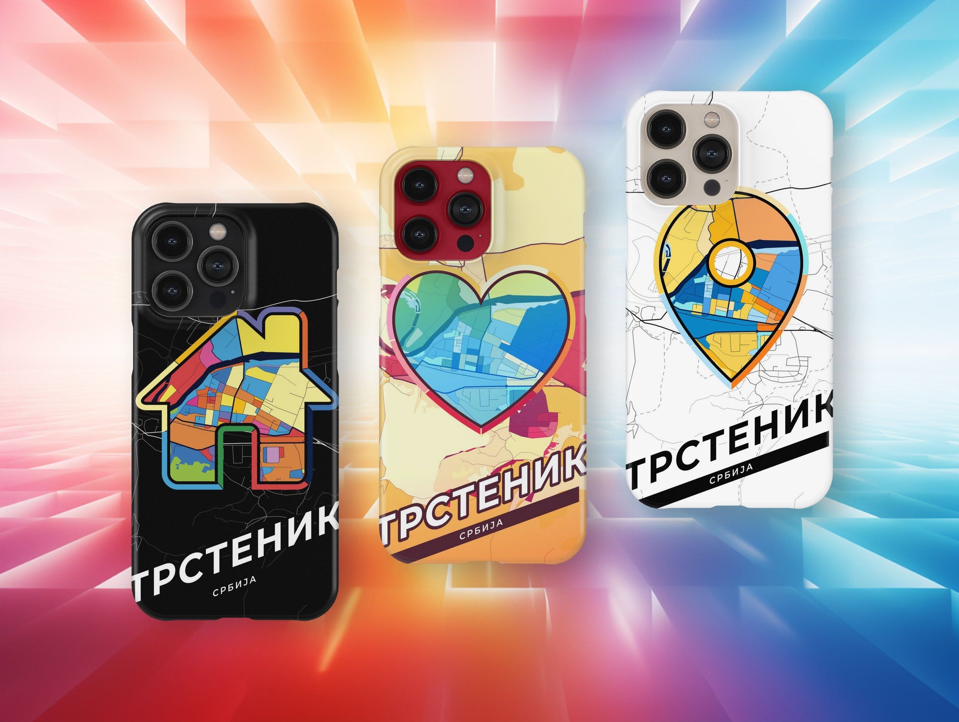 Trstenik Serbia slim phone case with colorful icon