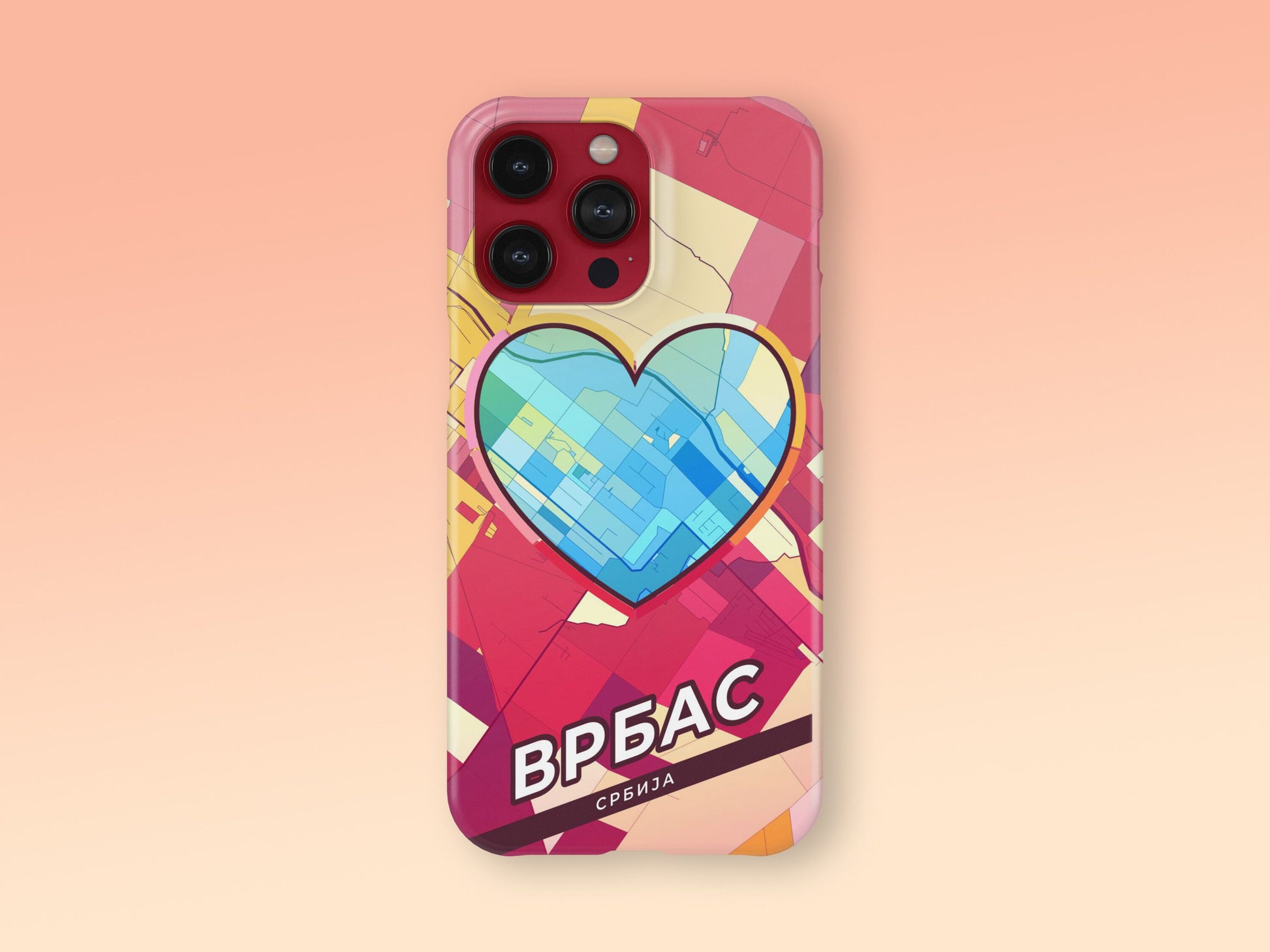 Vrbas Serbia slim phone case with colorful icon 2