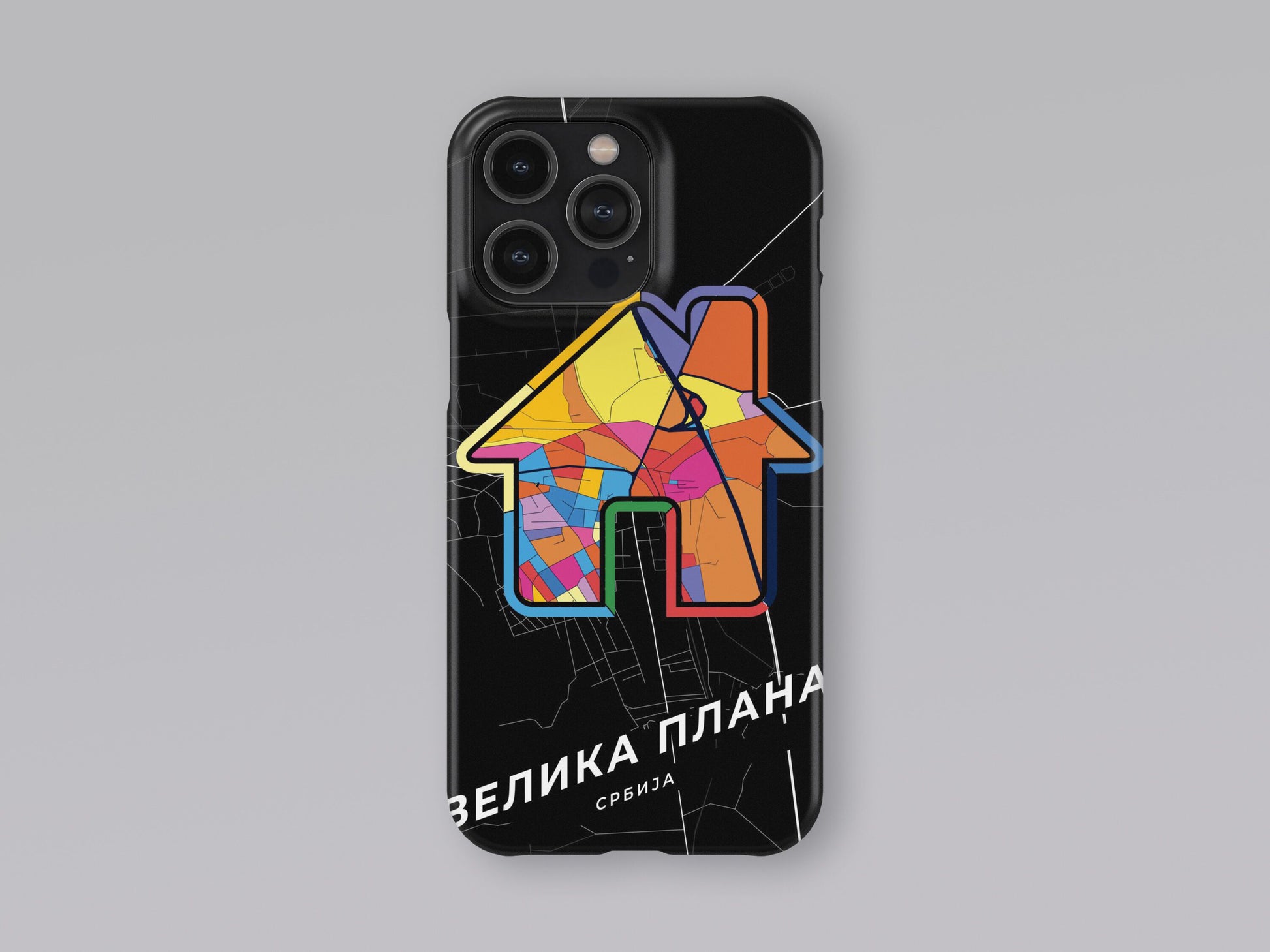 Velika Plana Serbia slim phone case with colorful icon 3