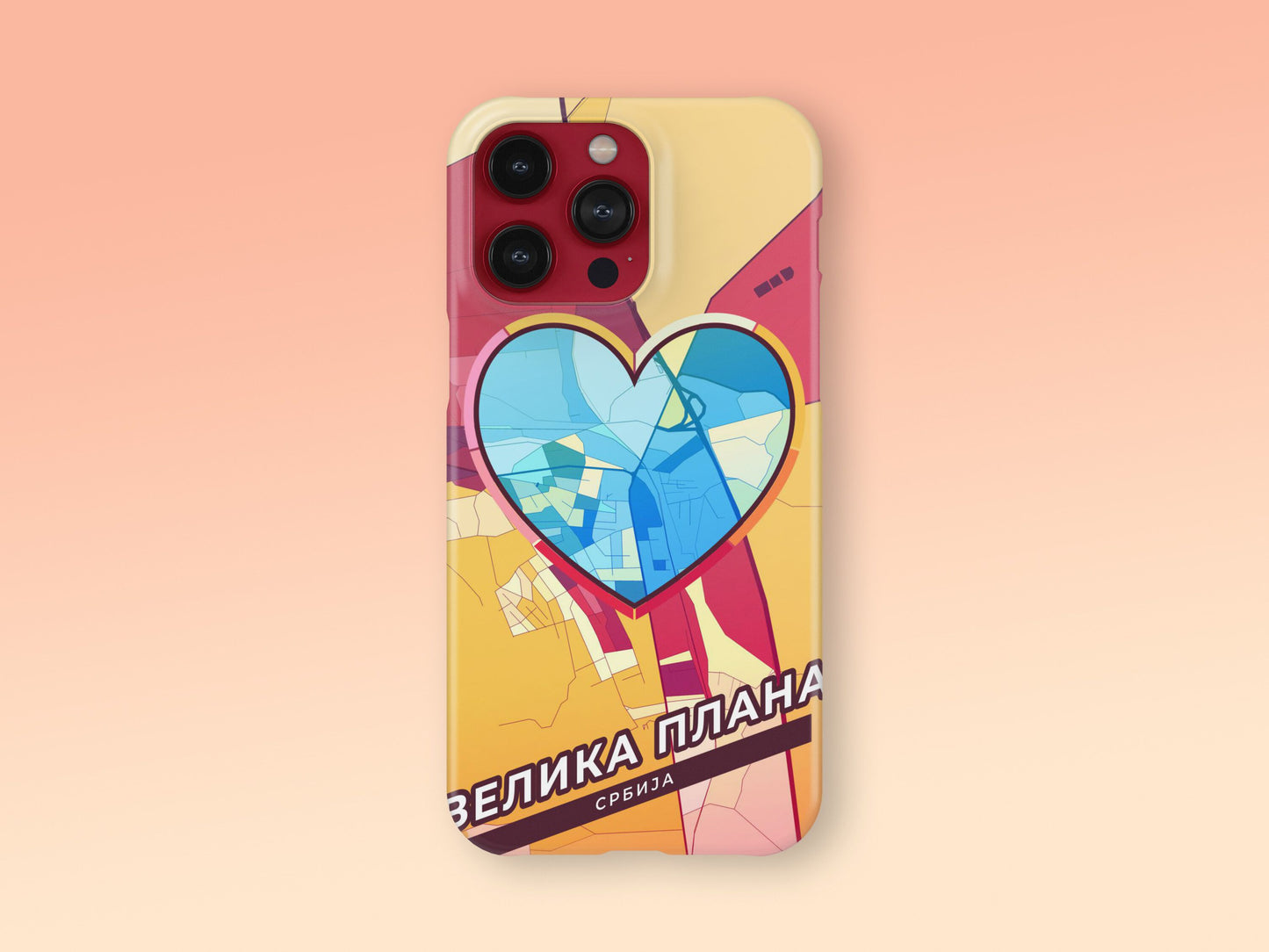 Velika Plana Serbia slim phone case with colorful icon 2