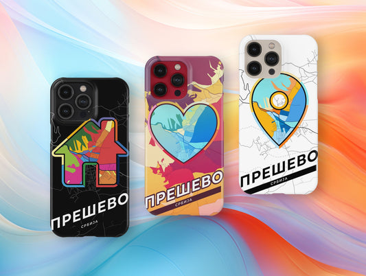 Preševo Serbia slim phone case with colorful icon. Birthday, wedding or housewarming gift. Couple match cases.