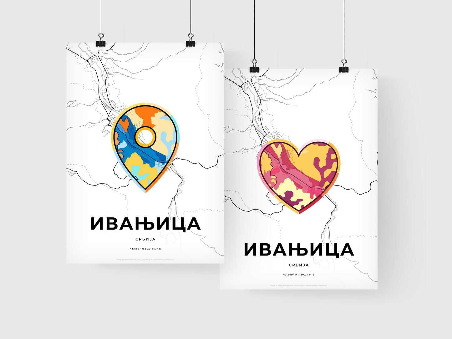 Ivanjica Serbia art print for couples