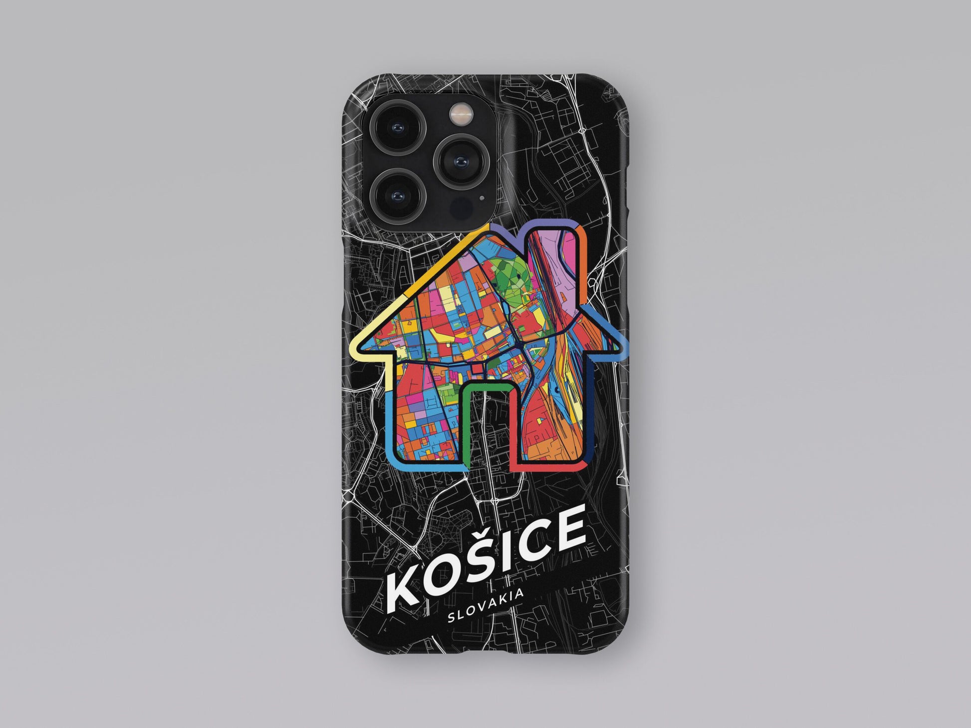 Košice Slovakia slim phone case with colorful icon. Birthday, wedding or housewarming gift. Couple match cases. 3